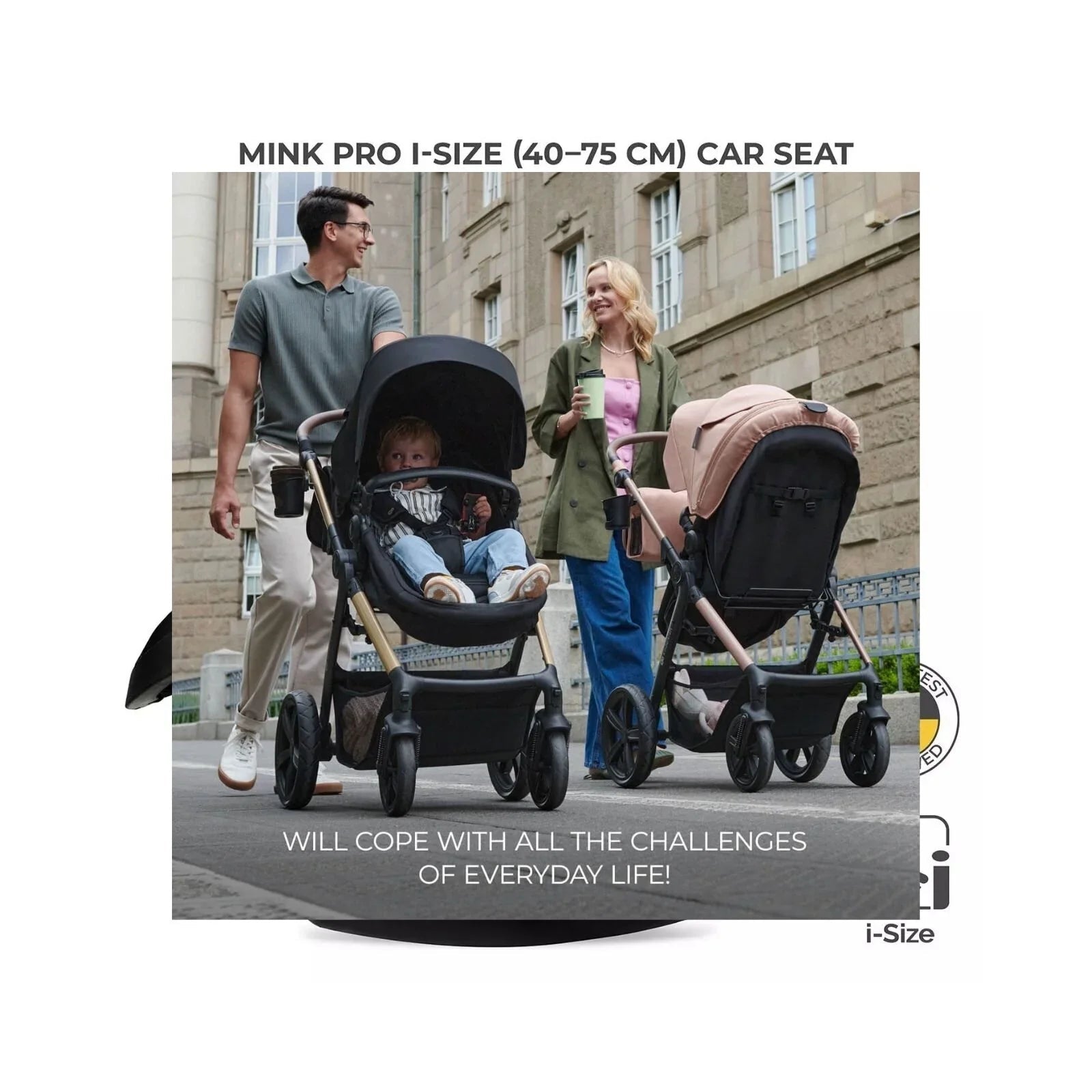 Kinderkraft Moov 2 3 - in - 1 Travel System - Beige - mezetto ebebek ebebek
