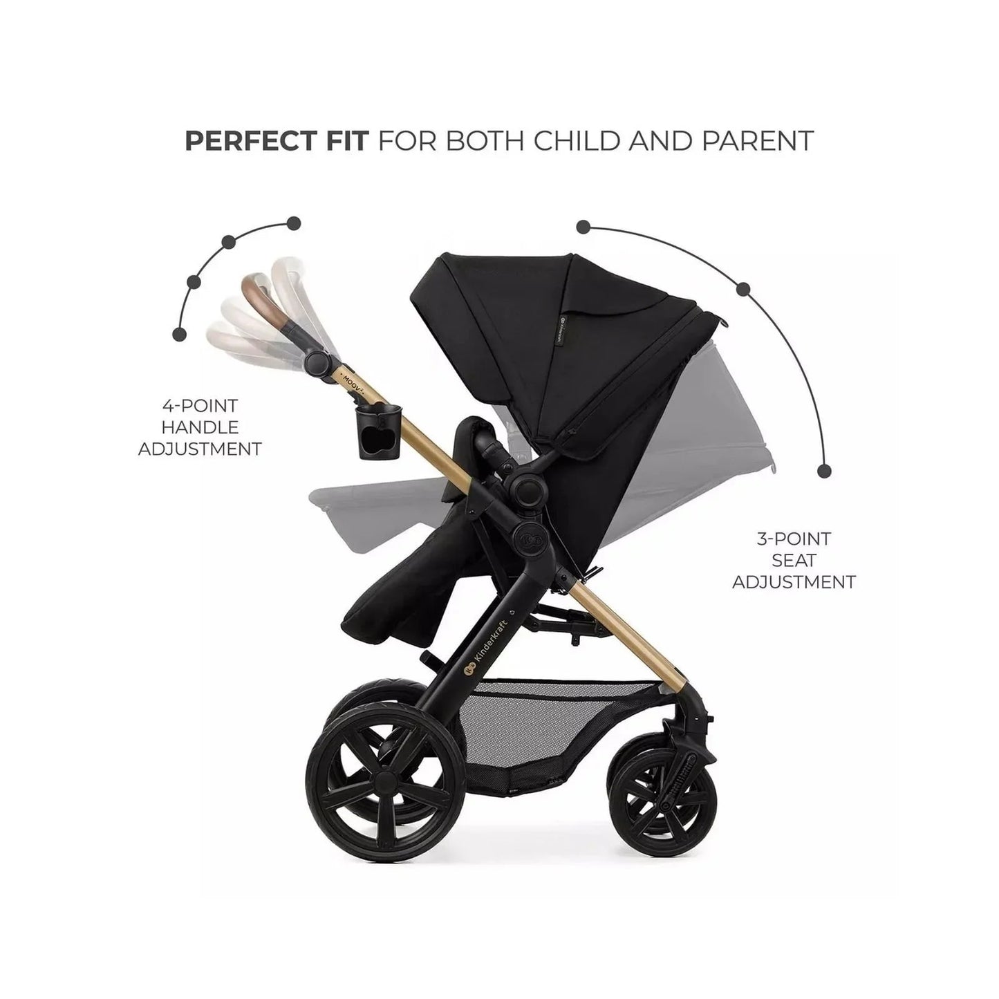 Kinderkraft Moov 2 3 - in - 1 Travel System - Black - mezetto ebebek ebebek