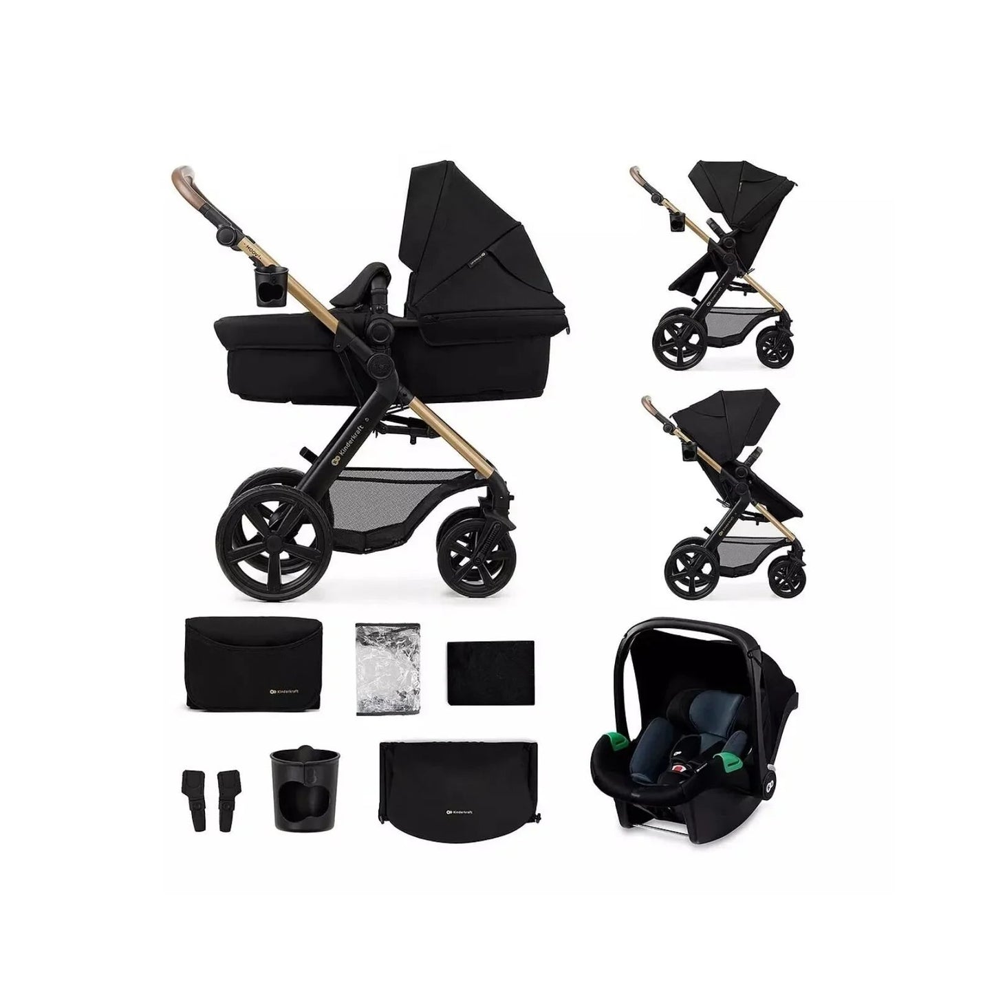 Kinderkraft Moov 2 3 - in - 1 Travel System - Black - mezetto ebebek ebebek