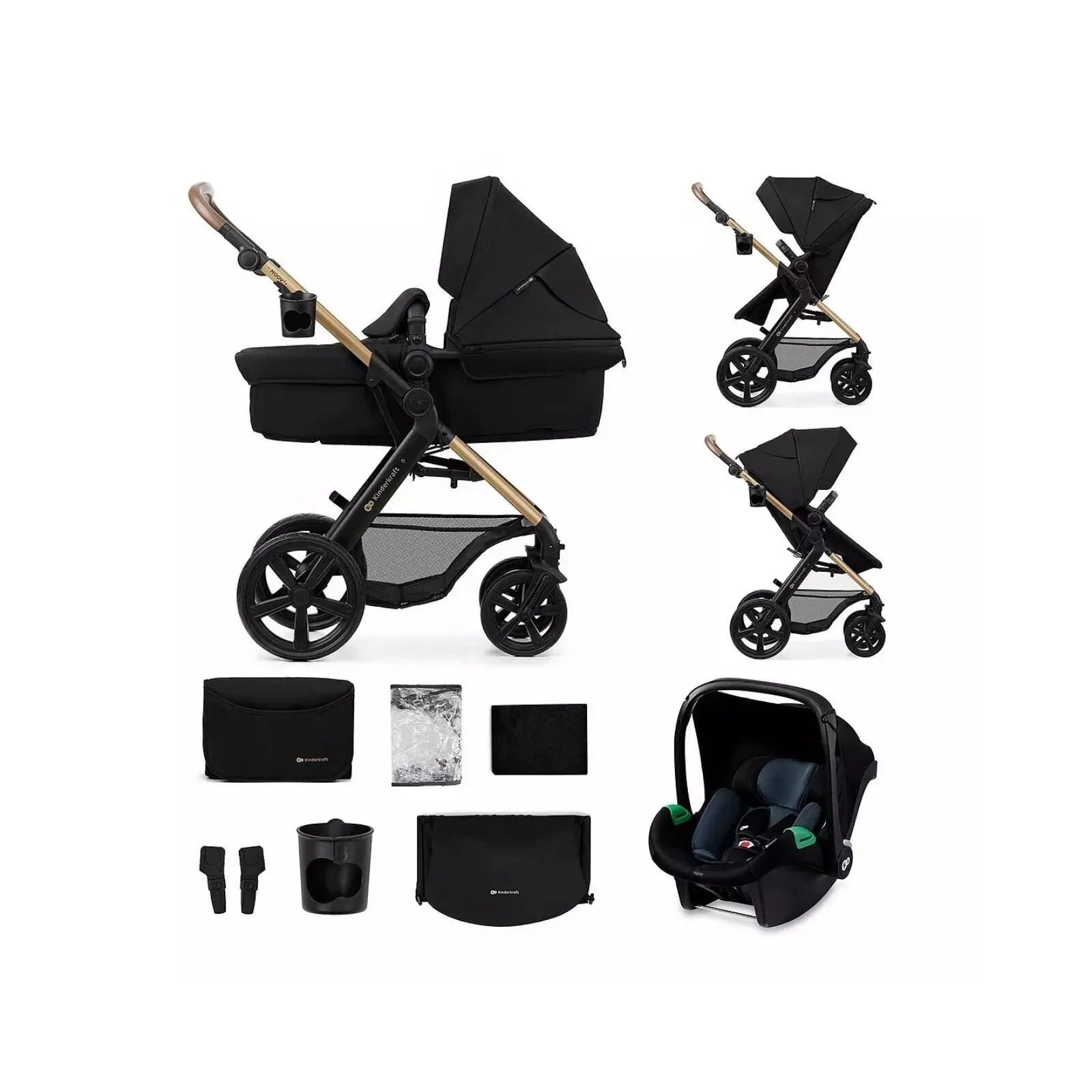 Kinderkraft Moov 2 3 - in - 1 Travel System - Black - mezetto ebebek ebebek