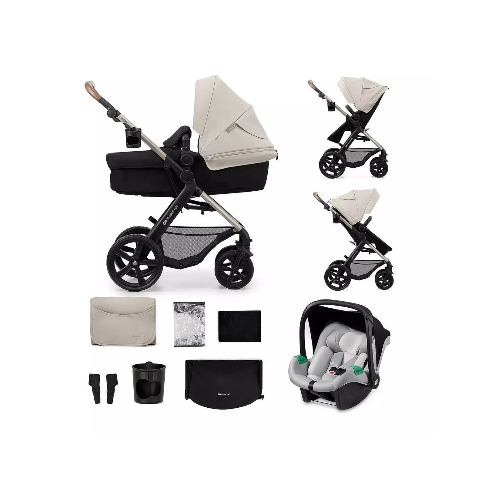 Kinderkraft Moov 2 3 - in - 1 Travel System - Grey - mezetto ebebek ebebek