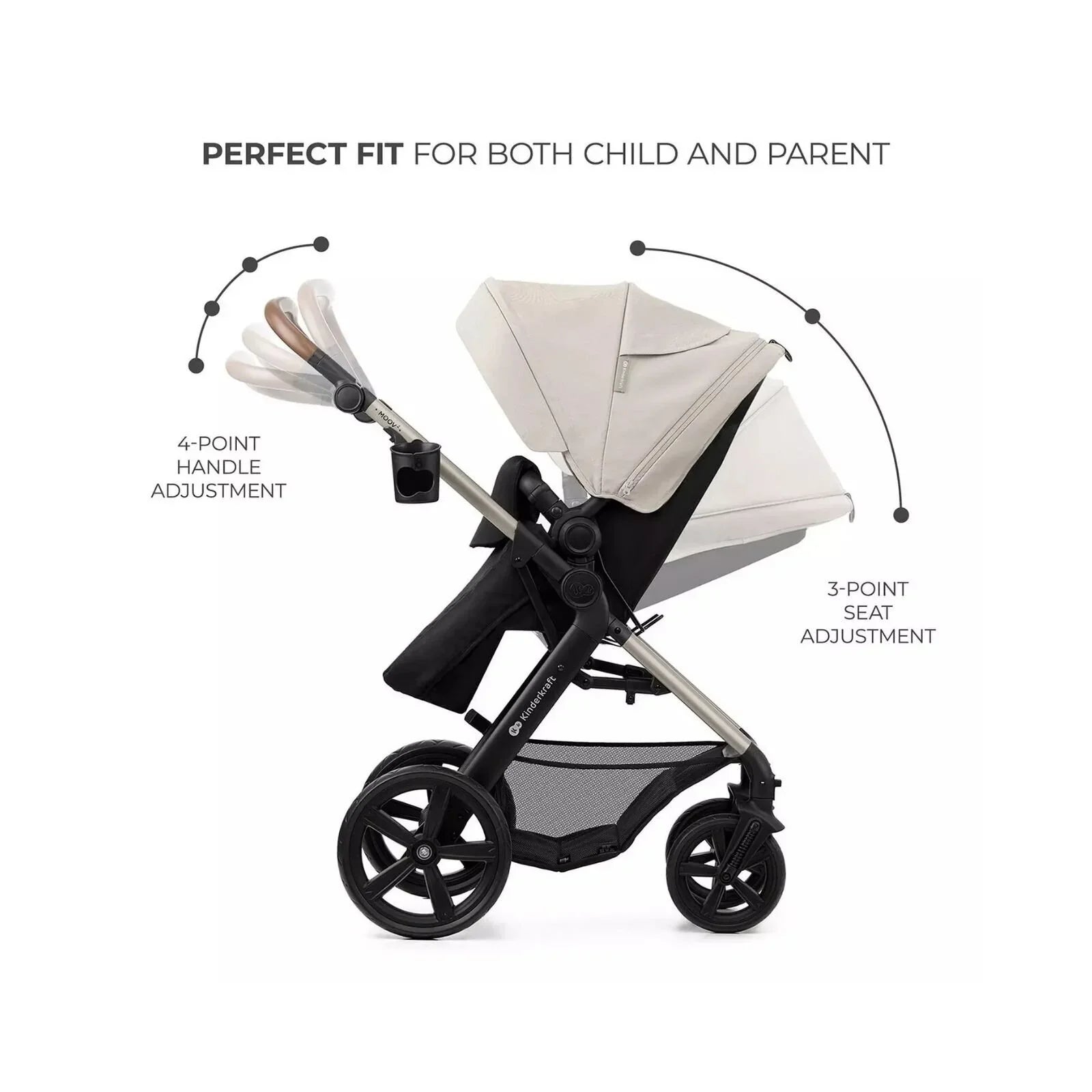 Kinderkraft Moov 2 3 - in - 1 Travel System - Grey - mezetto ebebek ebebek