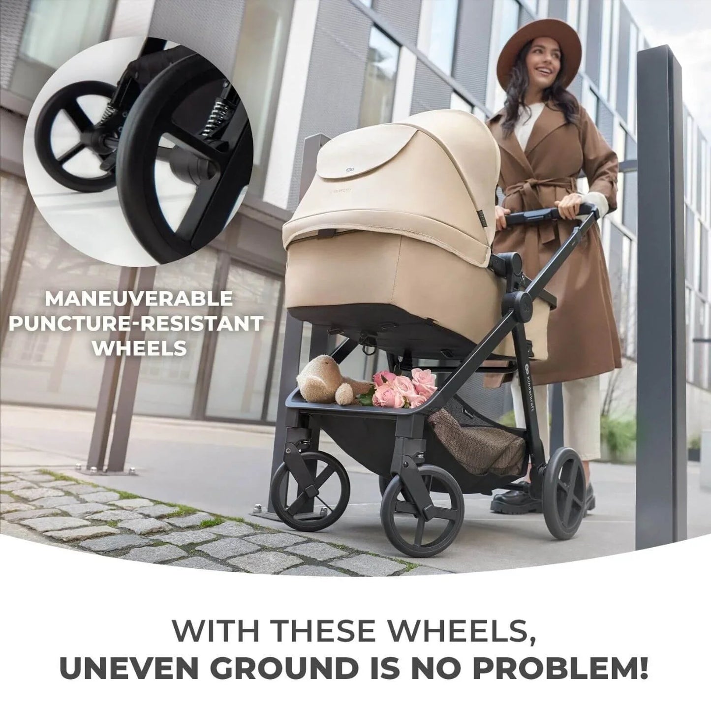 Kinderkraft Newly Mink Pro 4 - in - 1 Travel System - Classic Black - mezetto ebebek ebebek