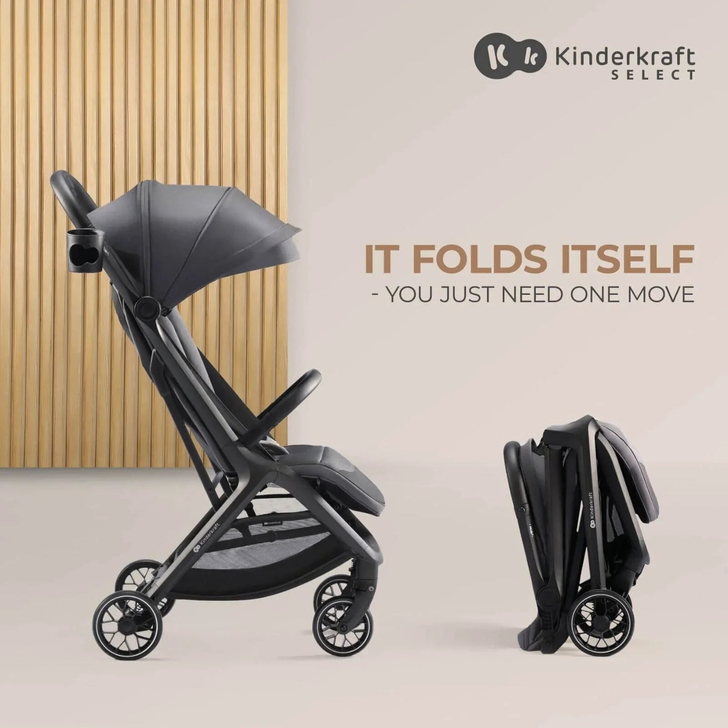 Kinderkraft Nubi 2 Auto - Folding Pushchair - Mystic Green - mezetto ebebek ebebek