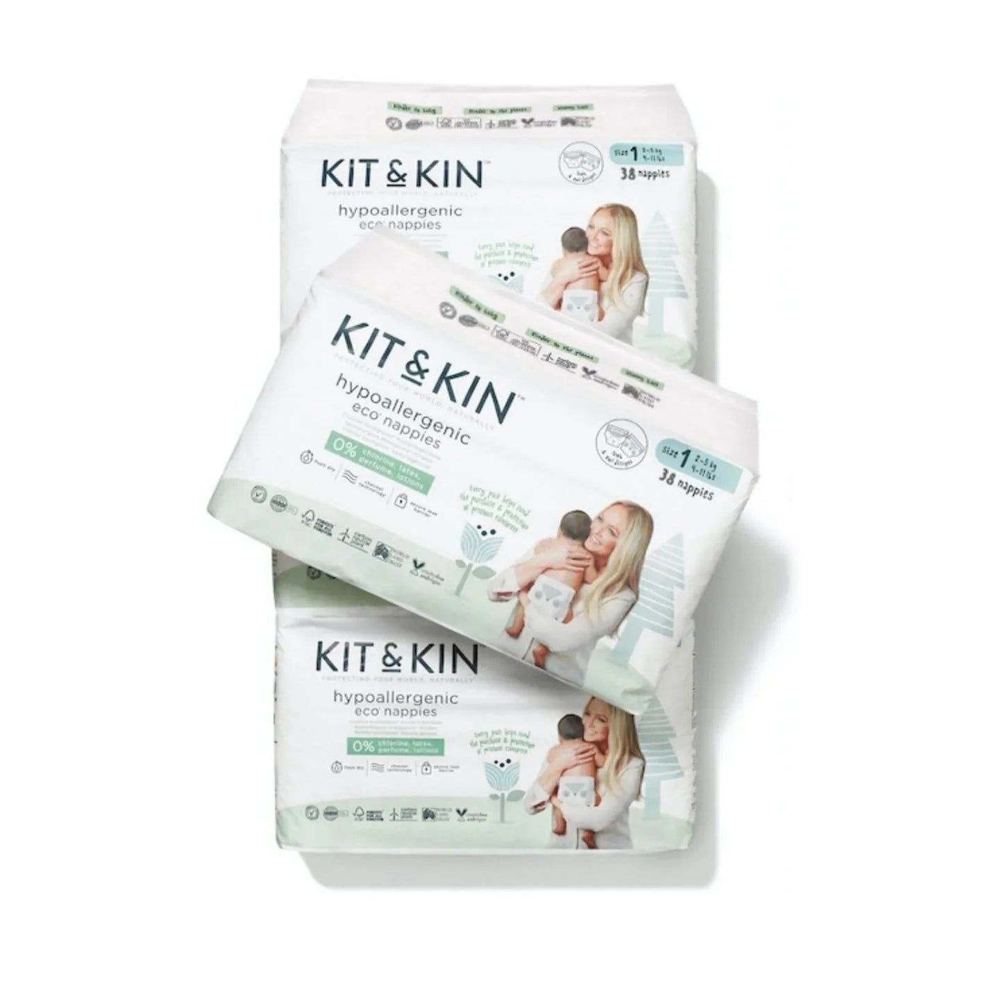 Kit & Kin Nappies Size 1 - 38 nappies - mezetto ebebek ebebek
