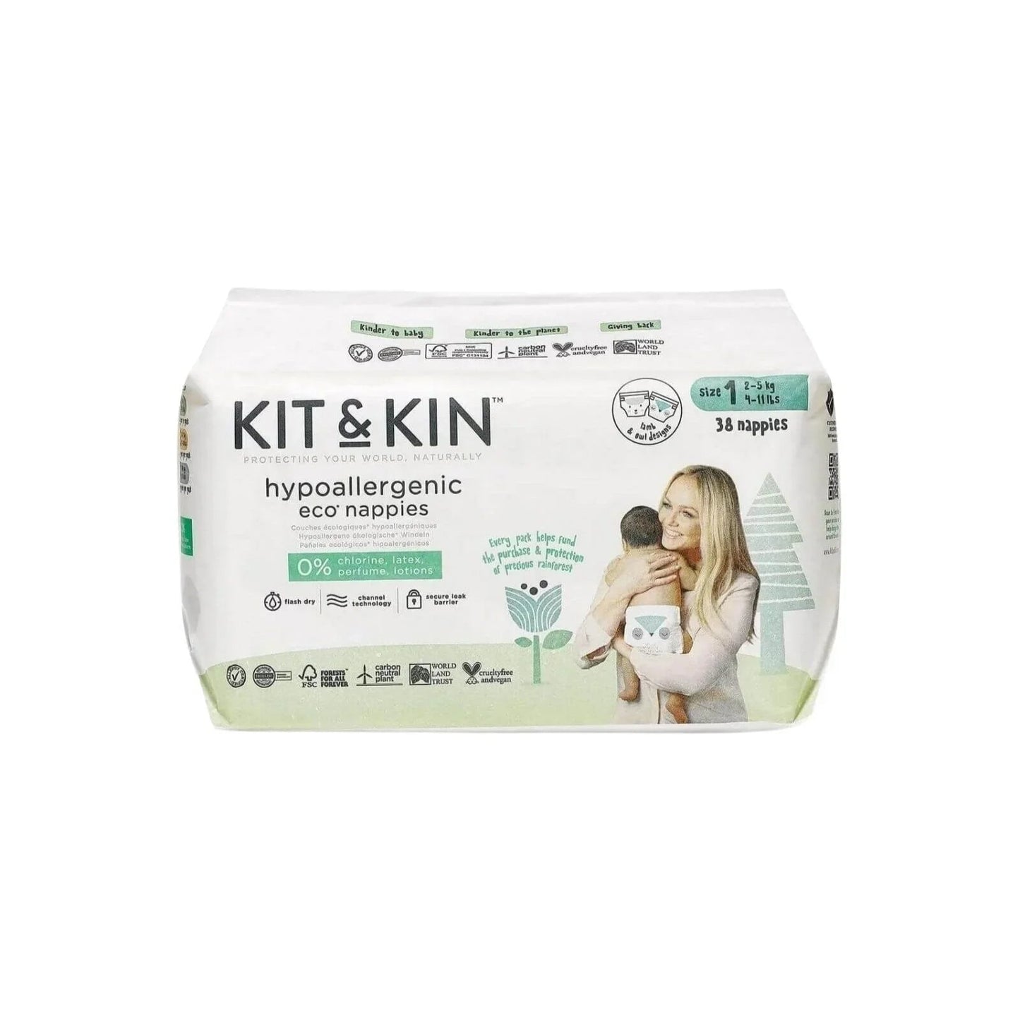 Kit & Kin Nappies Size 1 - 38 nappies - mezetto ebebek ebebek