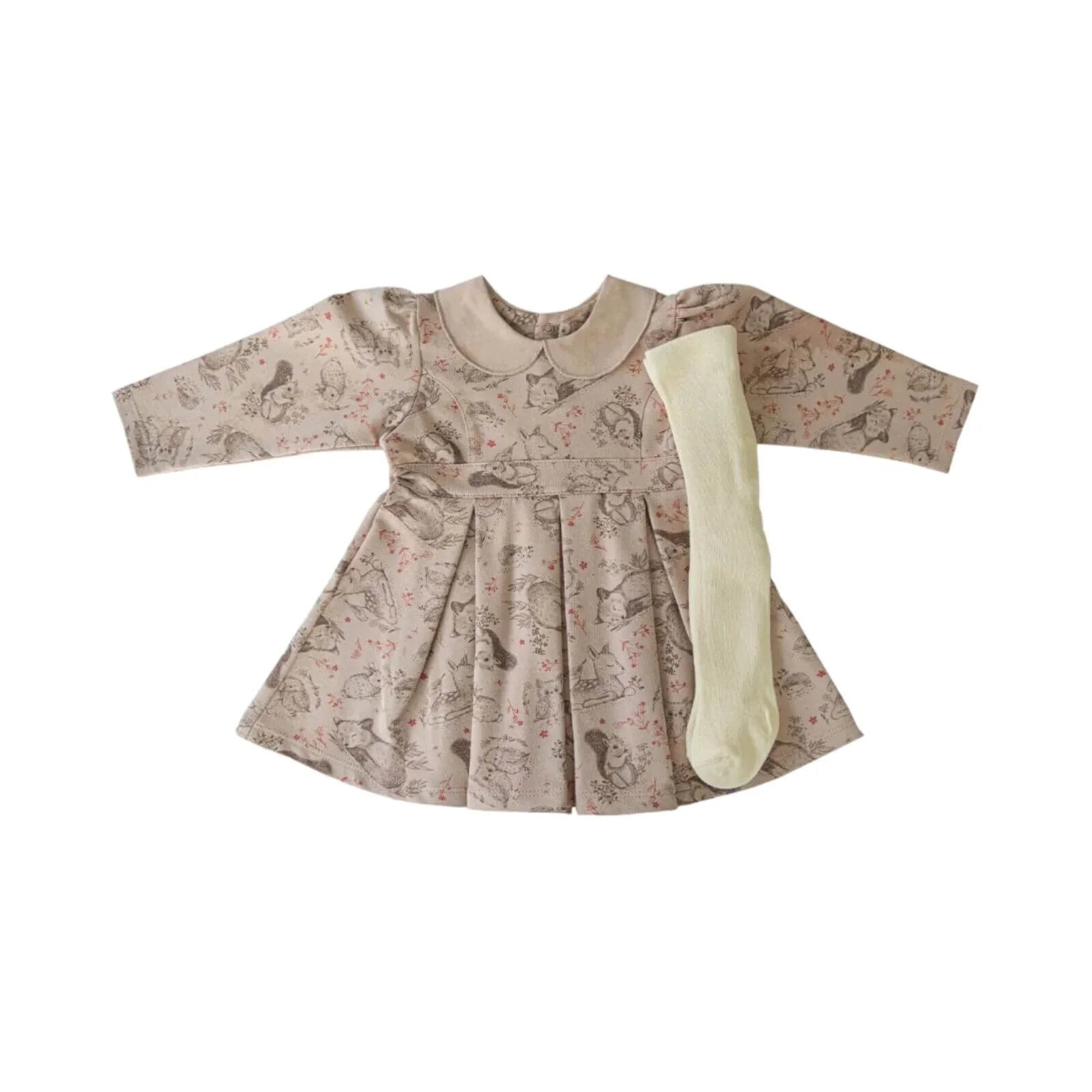 Kitikate Organic Grace Dress with Tights - mezetto ebebek ebebek