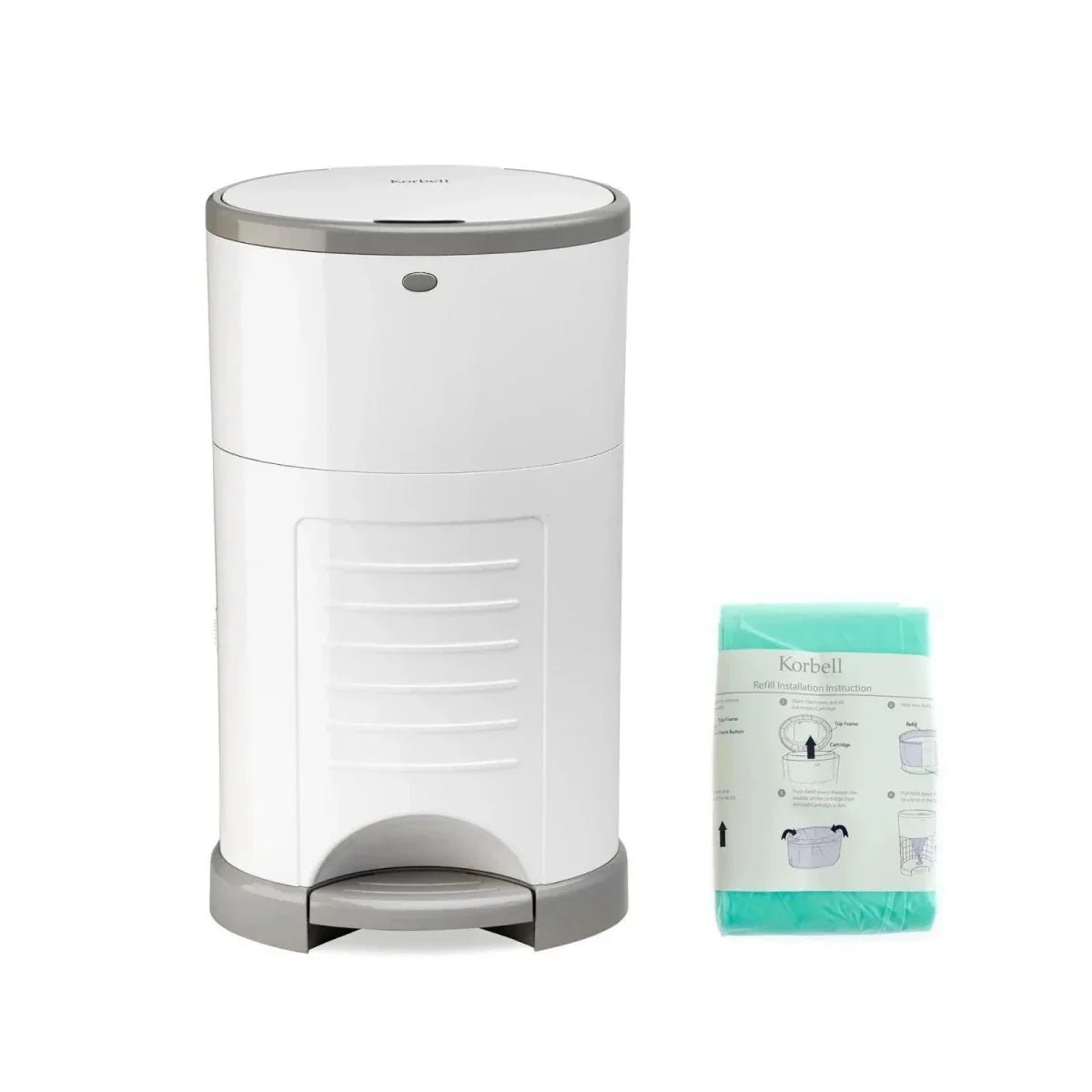 Korbell Nappy Bin - White - mezetto ebebek ebebek