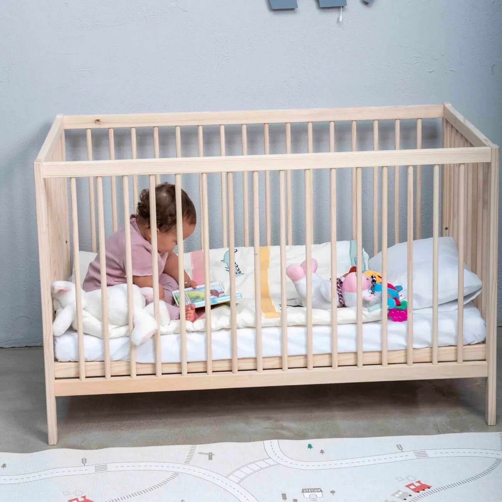 Kukka Natural Wood 2 - Level Cot 60x120 cm - mezetto ebebek ebebek
