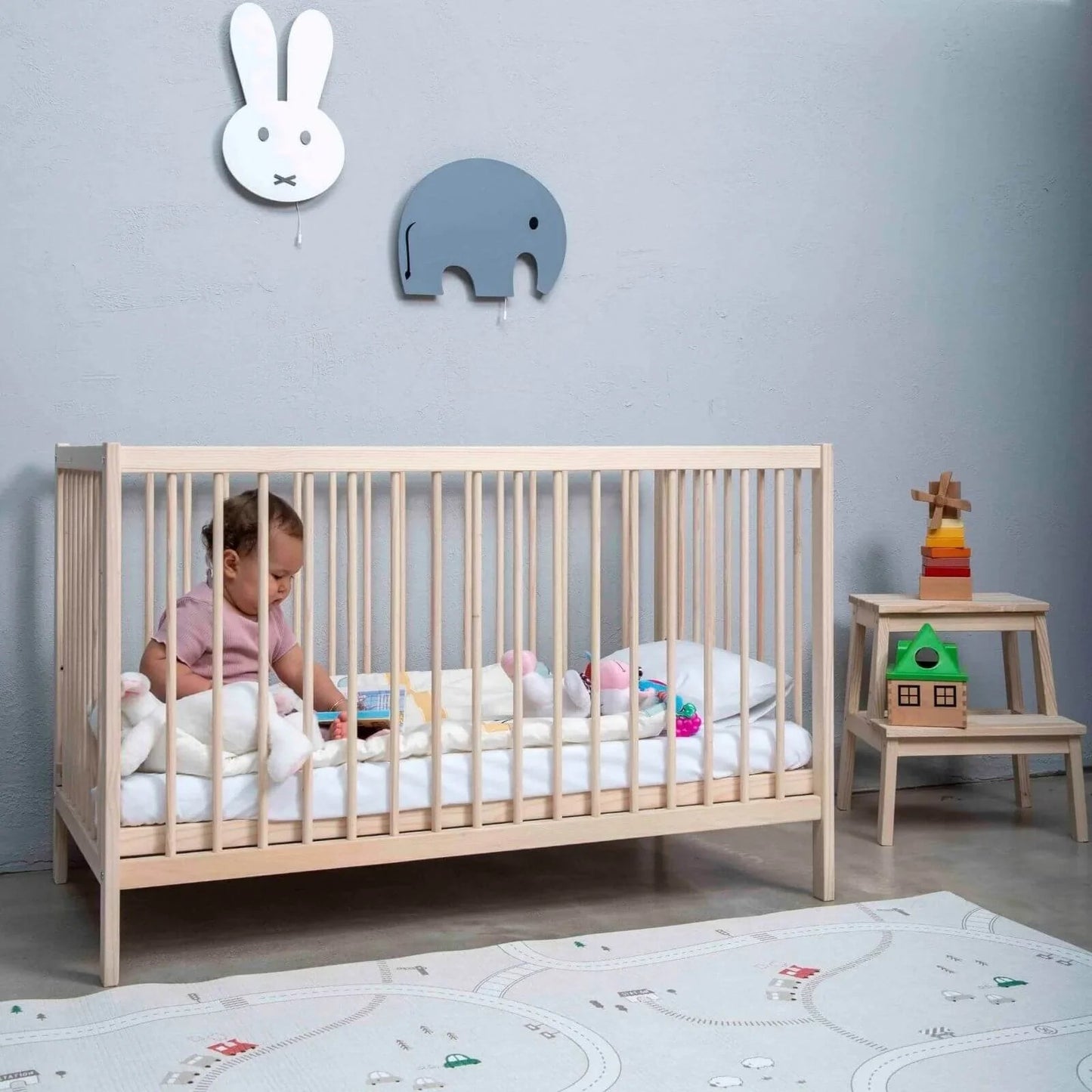 Kukka Natural Wood 2 - Level Cot 60x120 cm - mezetto ebebek ebebek