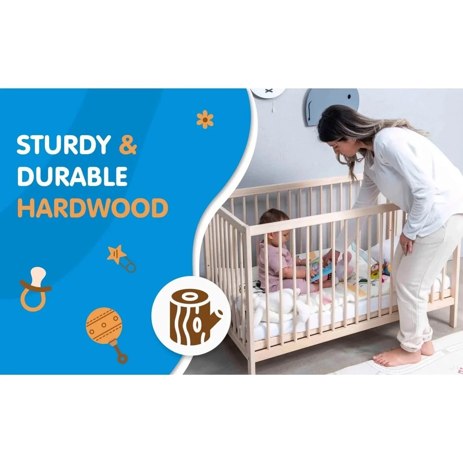 Kukka Natural Wood 2 - Level Cot 70x140 - mezetto ebebek ebebek