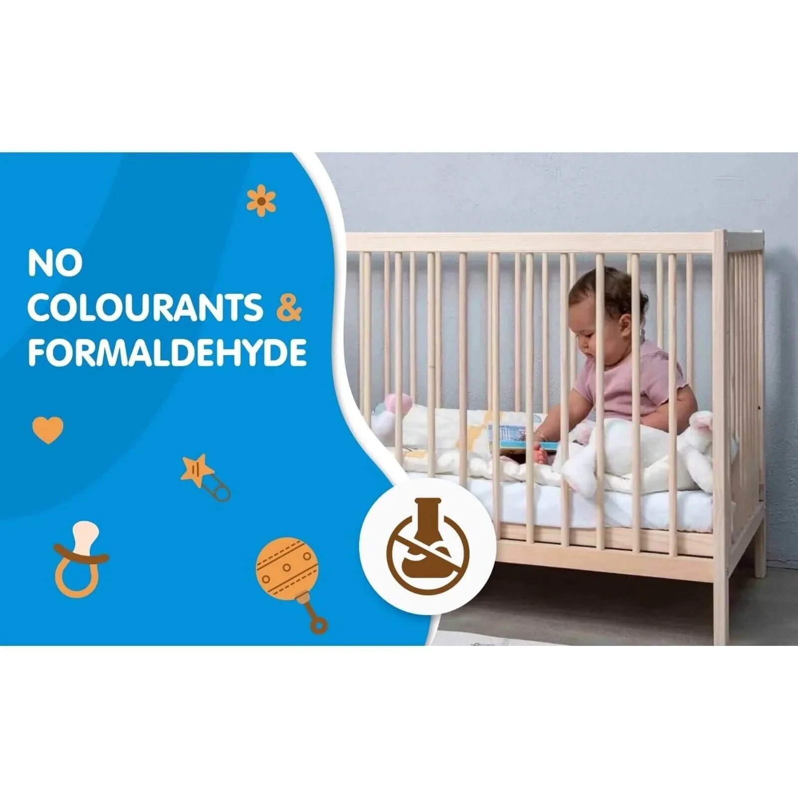 Kukka Natural Wood 2 - Level Cot 70x140 - mezetto ebebek ebebek