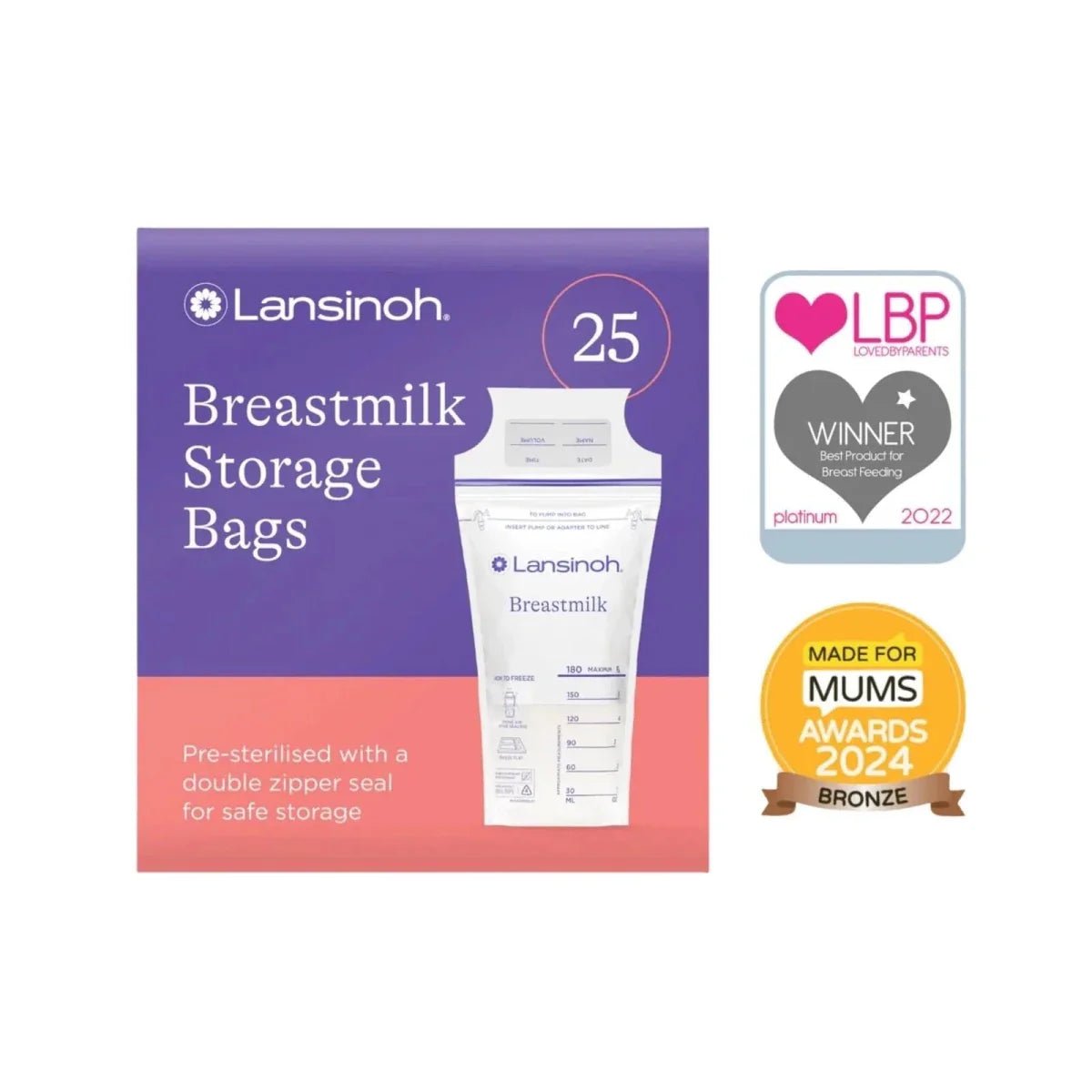 Lansinoh Breastmilk Storage Bags 25 pcs - mezetto ebebek ebebek