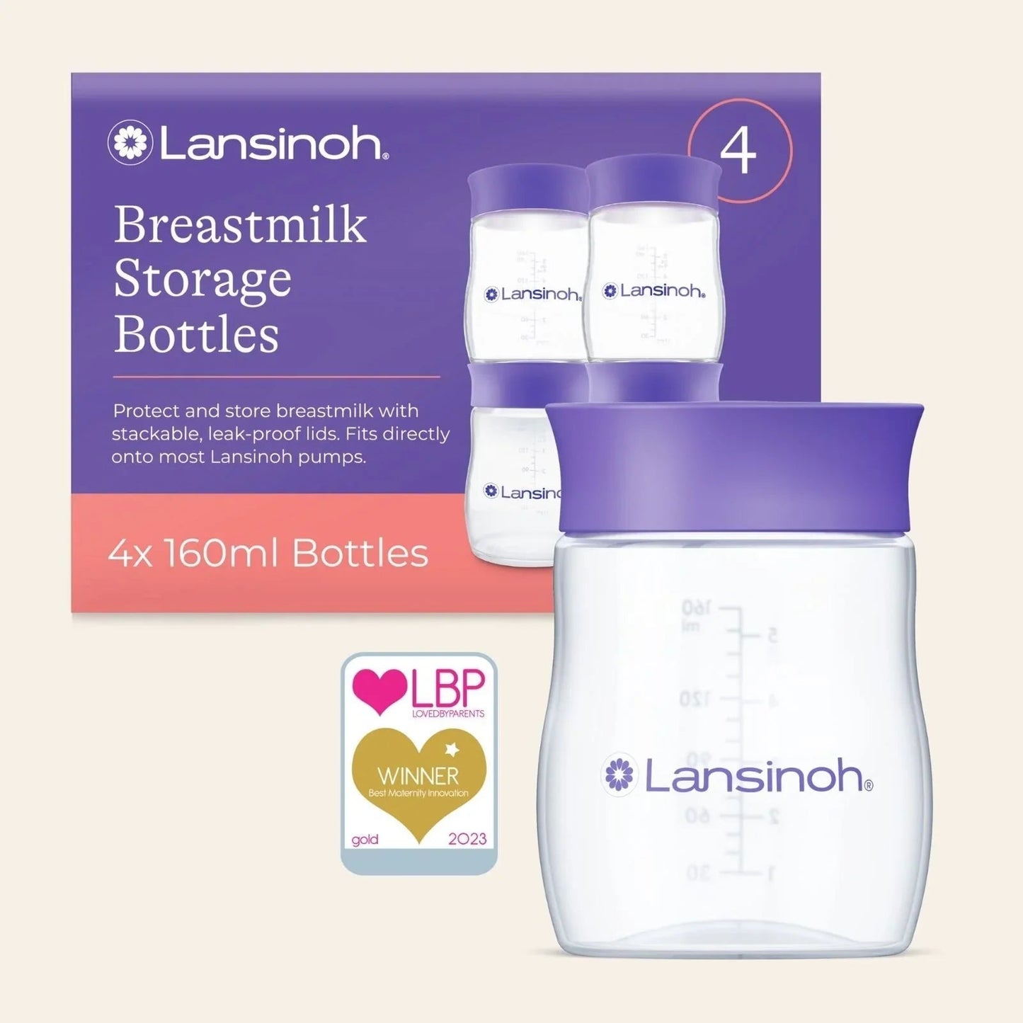 Lansinoh Breastmilk Storage Bottles 4 pcs - mezetto ebebek ebebek