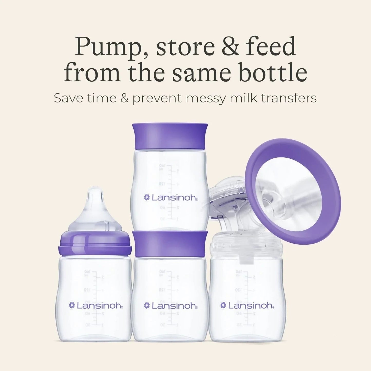 Lansinoh Breastmilk Storage Bottles 4 pcs - mezetto ebebek ebebek