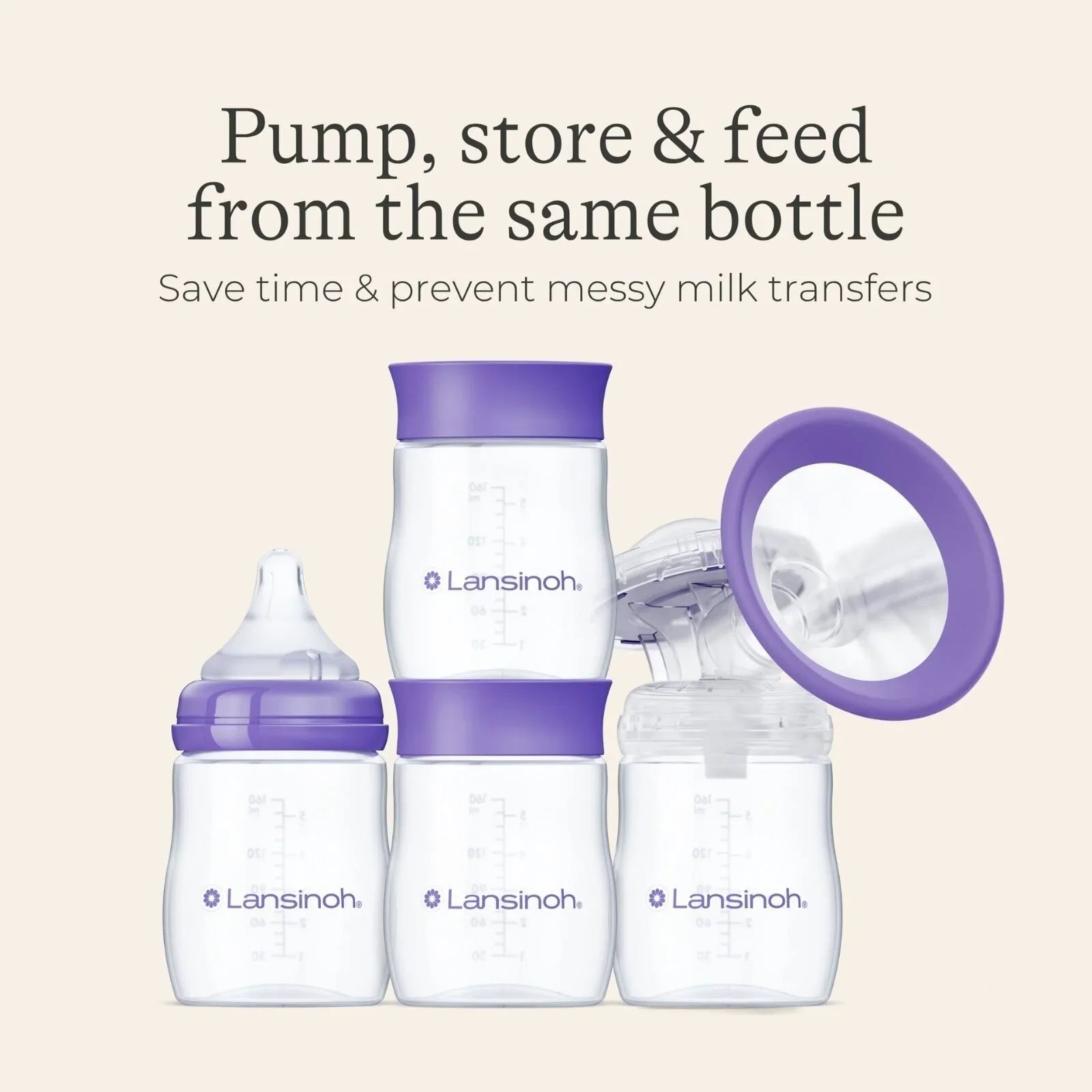 Lansinoh Breastmilk Storage Bottles 4 pcs - mezetto ebebek ebebek