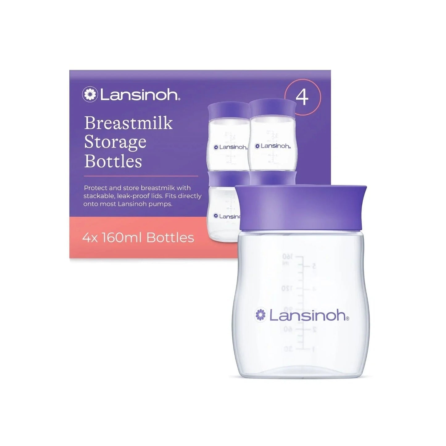 Lansinoh Breastmilk Storage Bottles 4 pcs - mezetto ebebek ebebek