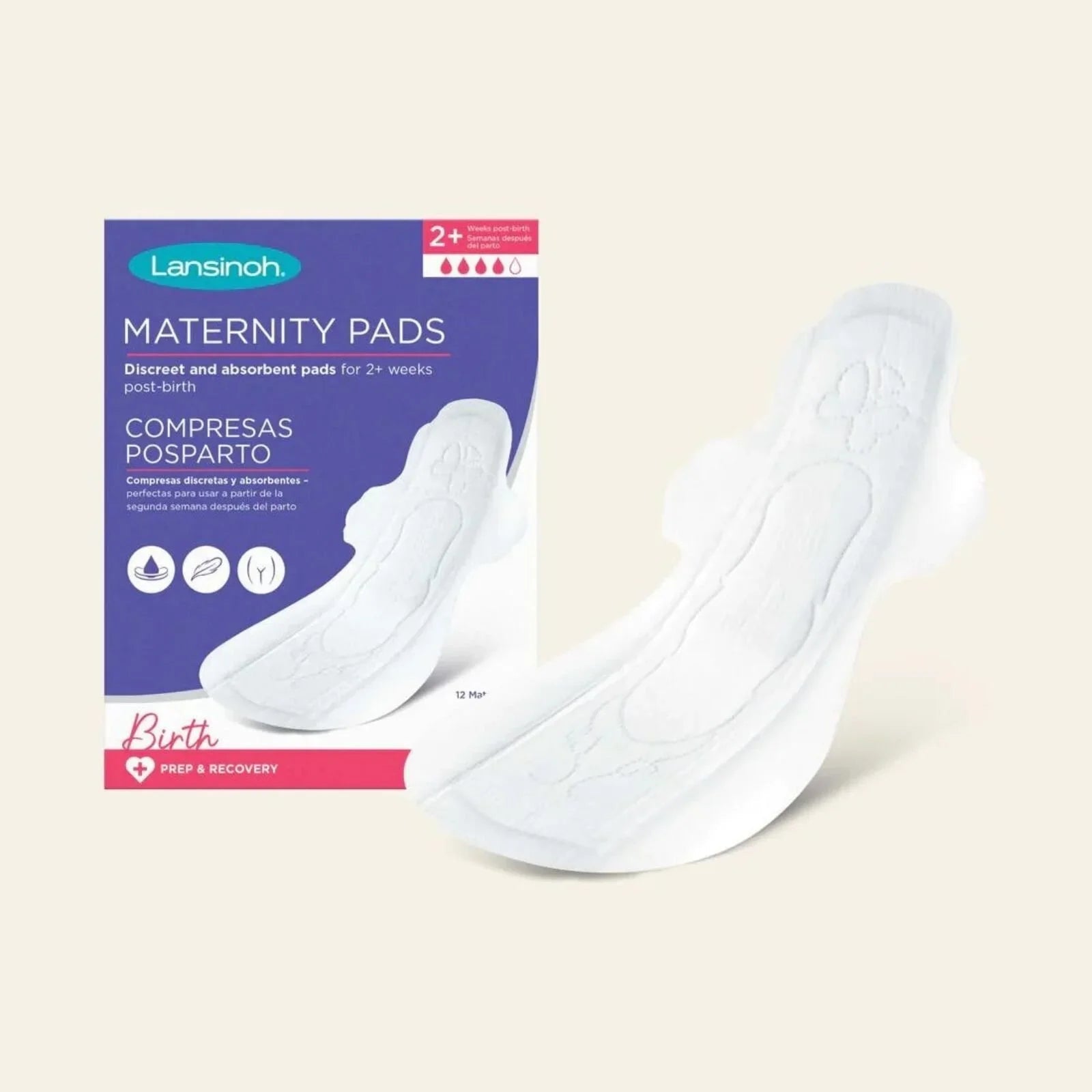 Lansinoh Discreet & Absorbent Maternity Pads for 2+ weeks Postpartum 12 pcs - mezetto ebebek ebebek
