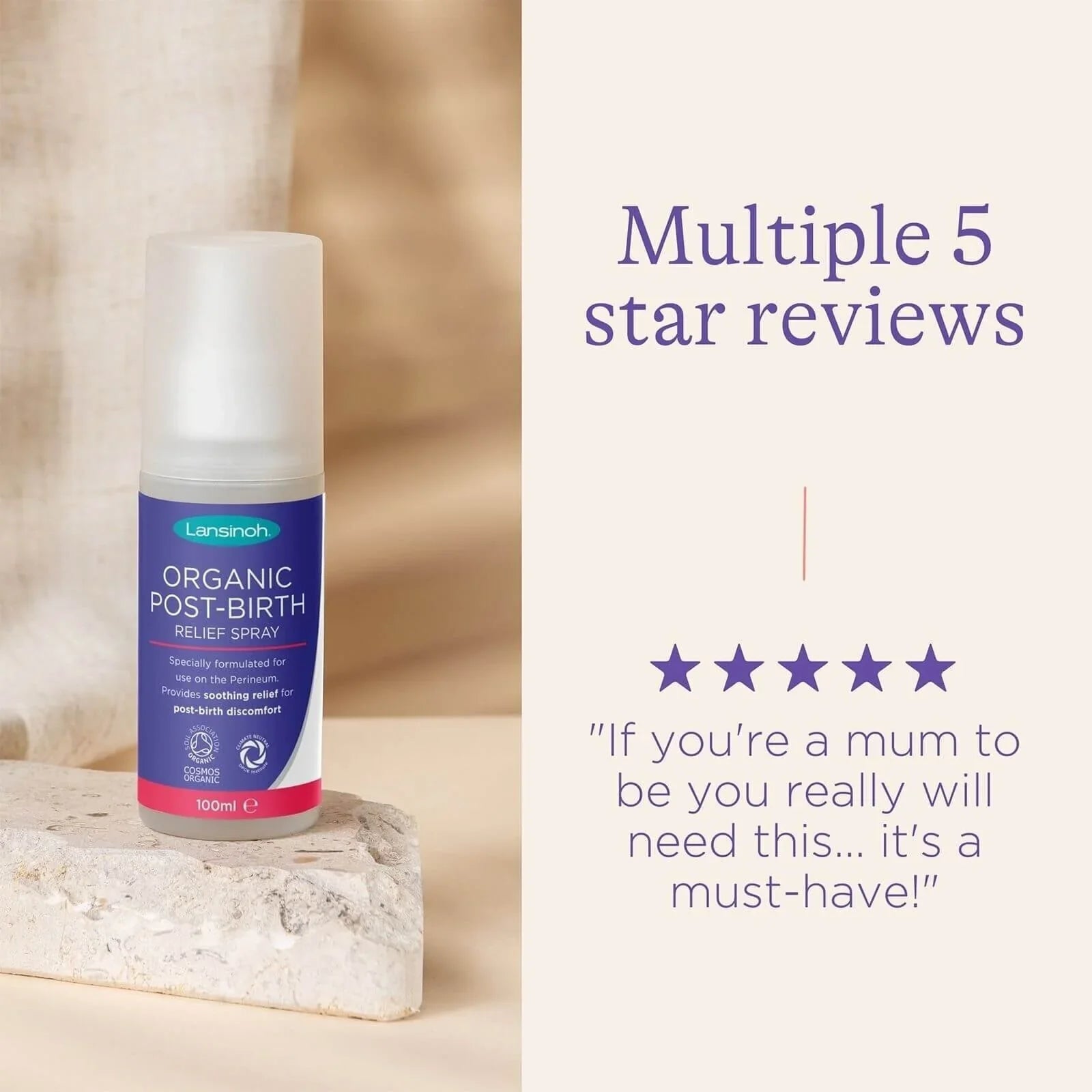 Lansinoh Organic Post - Birth Relief Spray 100ml - mezetto ebebek ebebek