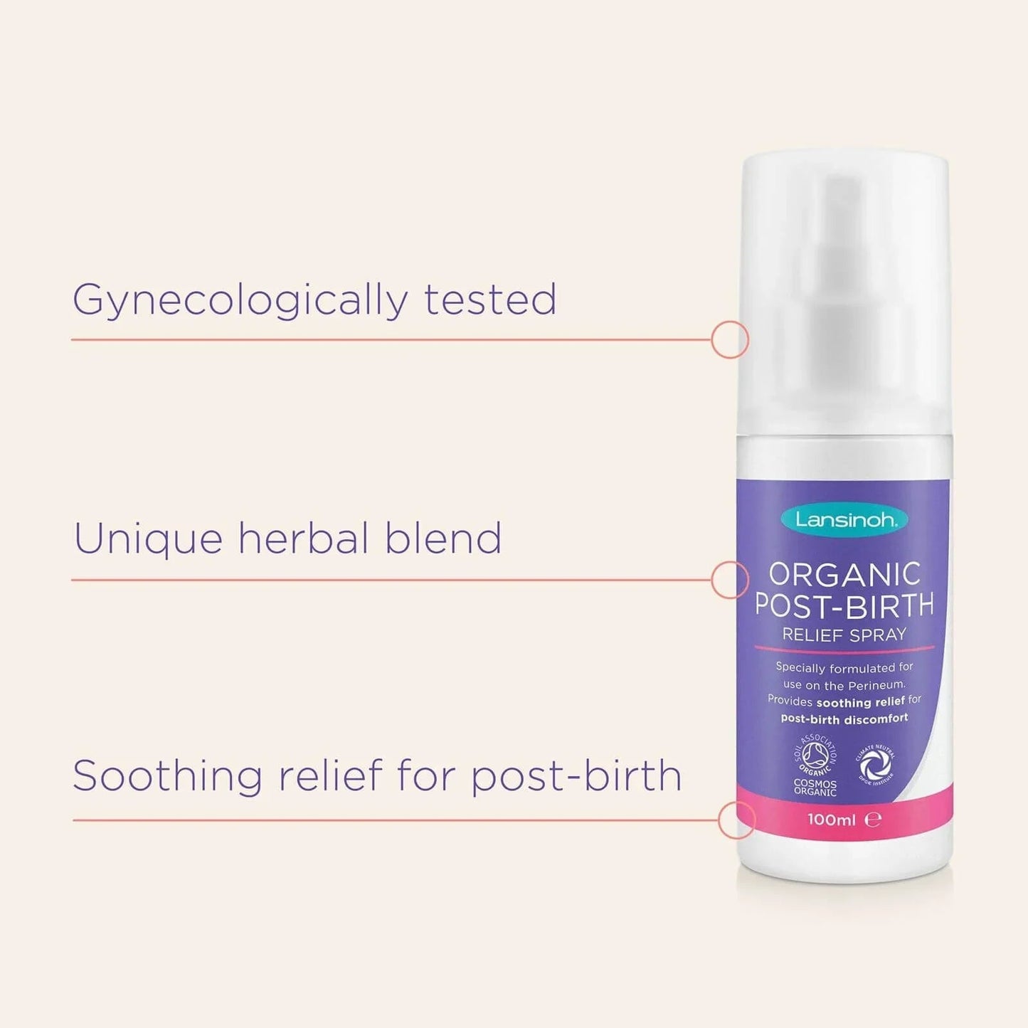 Lansinoh Organic Post - Birth Relief Spray 100ml - mezetto ebebek ebebek
