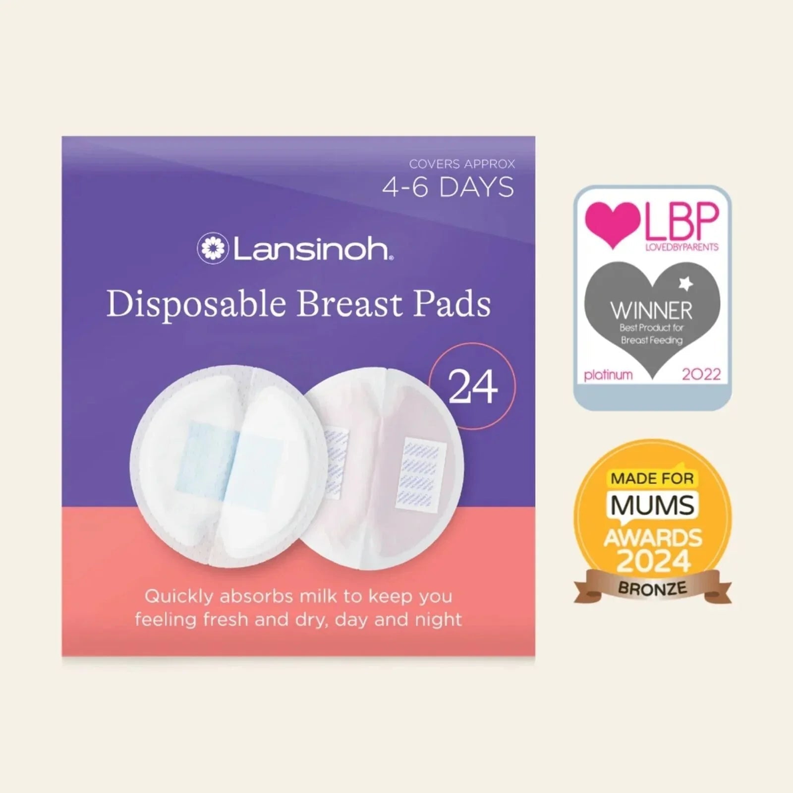 Lansinoh Ultra Thin Stay Dry Nursing Breast Pads 24 pcs - mezetto ebebek ebebek