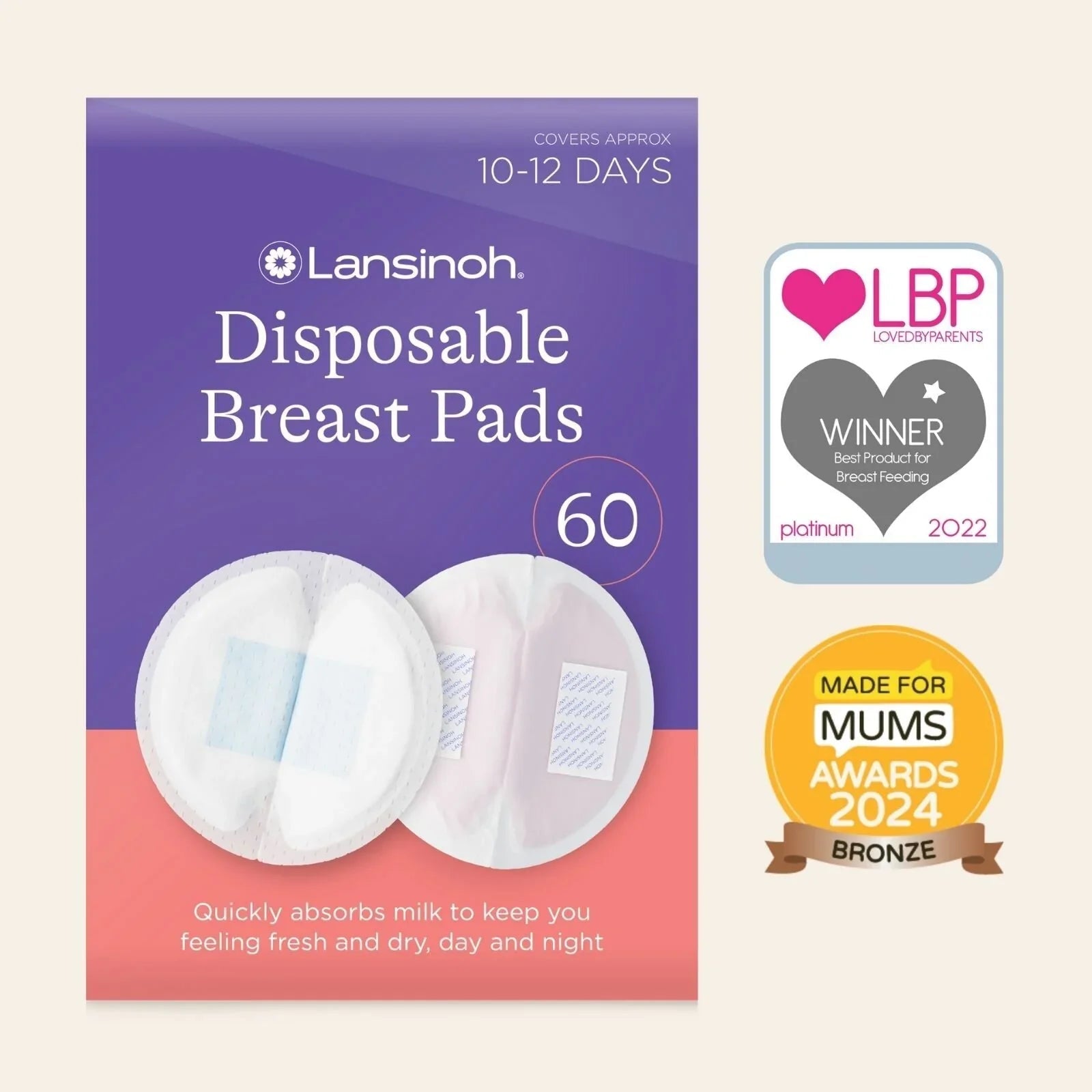 Lansinoh Ultra Thin Stay Dry Nursing Breast Pads 60 pcs - mezetto ebebek ebebek