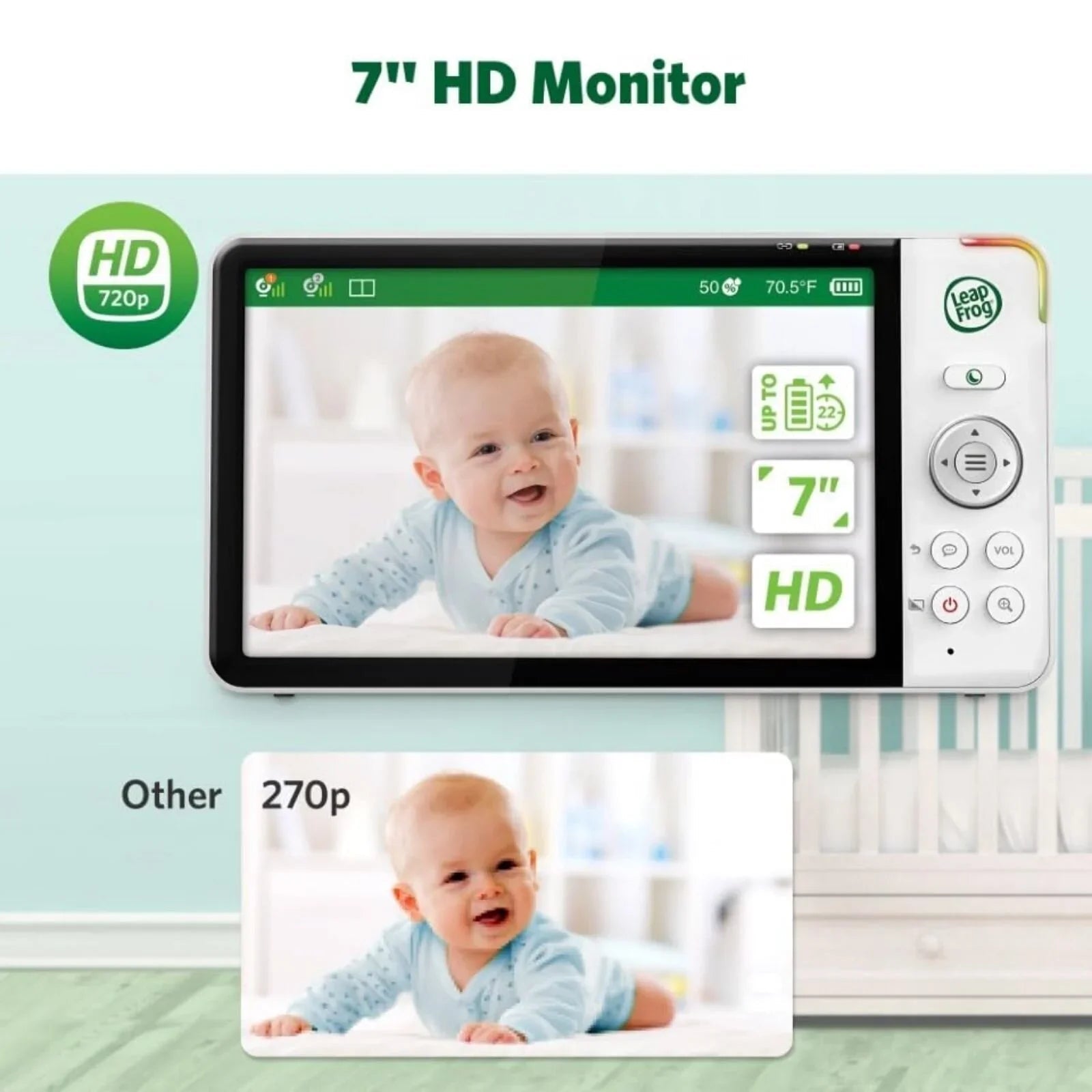 LeapFrog LF920HD 7" HD Video Baby Monitor - mezetto ebebek ebebek