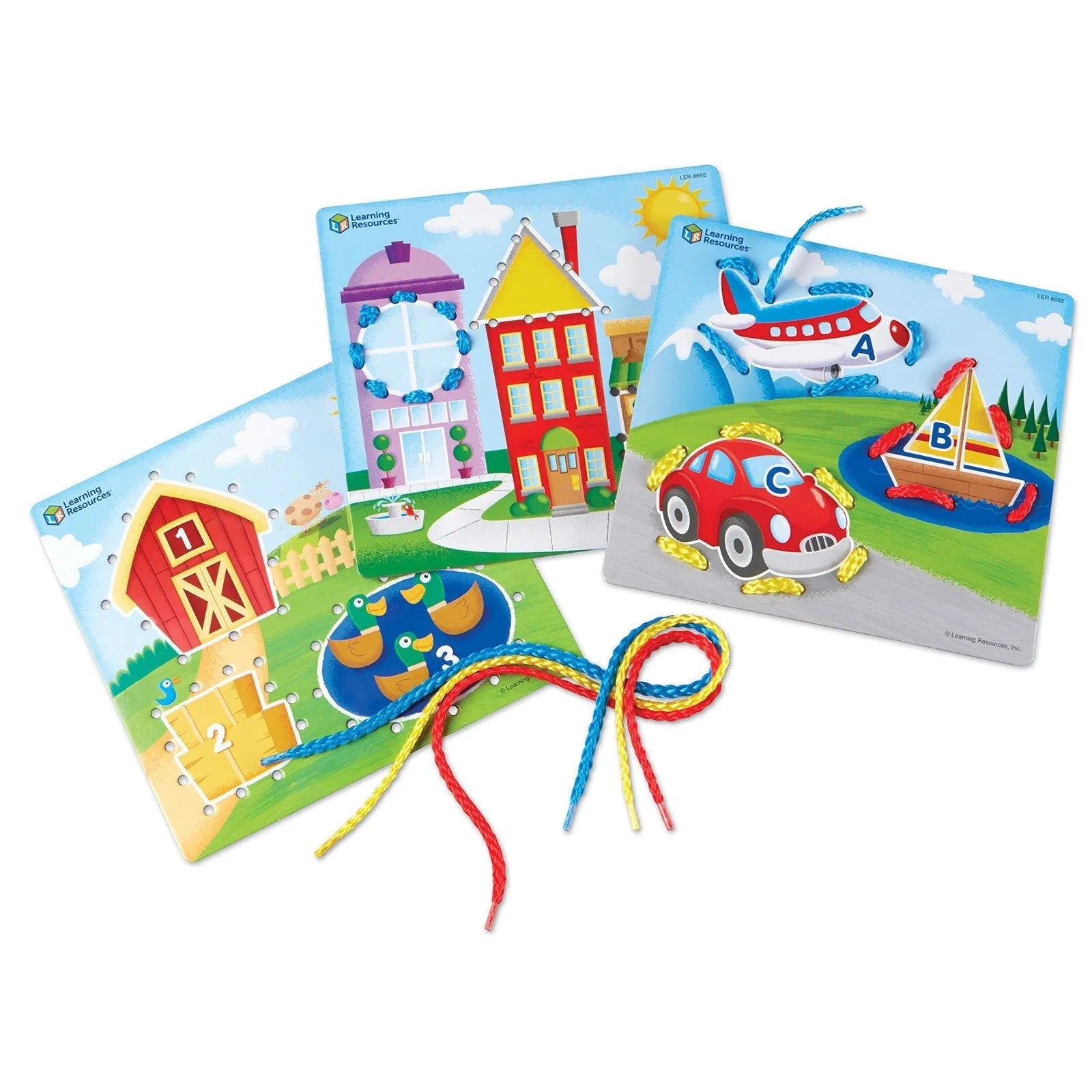 Learning Resources Learning Lace Skill Boards 12 pcs - mezetto ebebek ebebek
