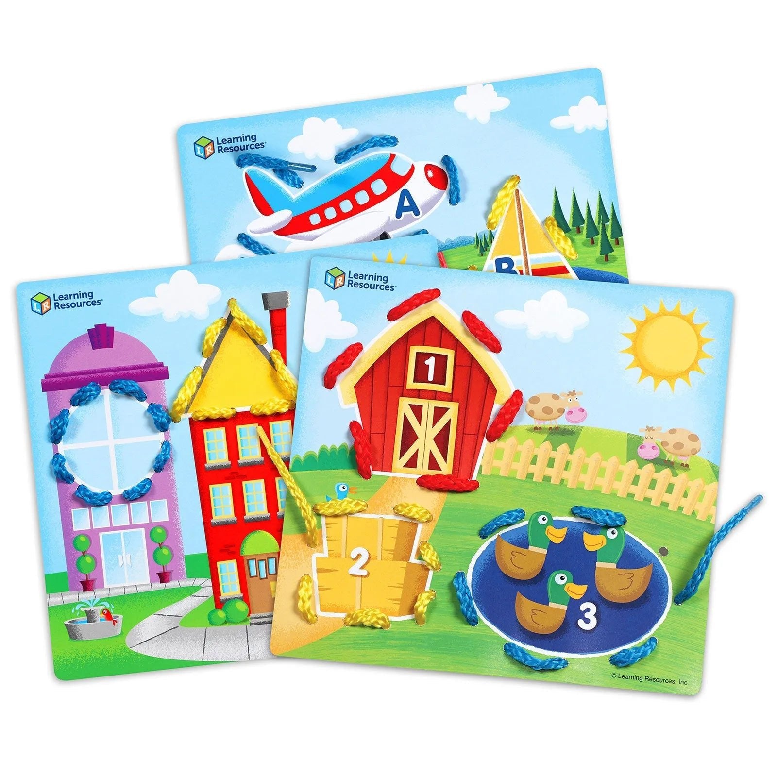 Learning Resources Learning Lace Skill Boards 12 pcs - mezetto ebebek ebebek