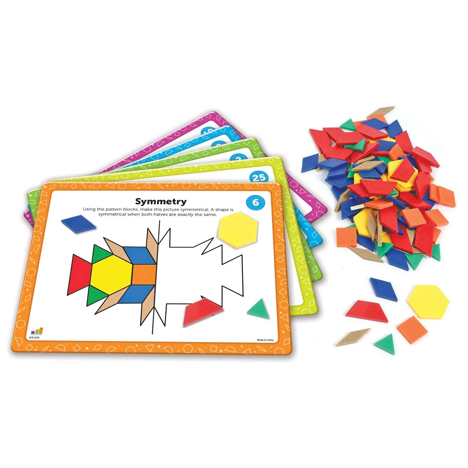 Learning Resources Pattern Block Math Activity Set - mezetto ebebek ebebek