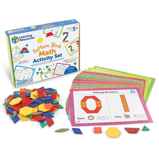Learning Resources Pattern Block Math Activity Set - mezetto ebebek ebebek
