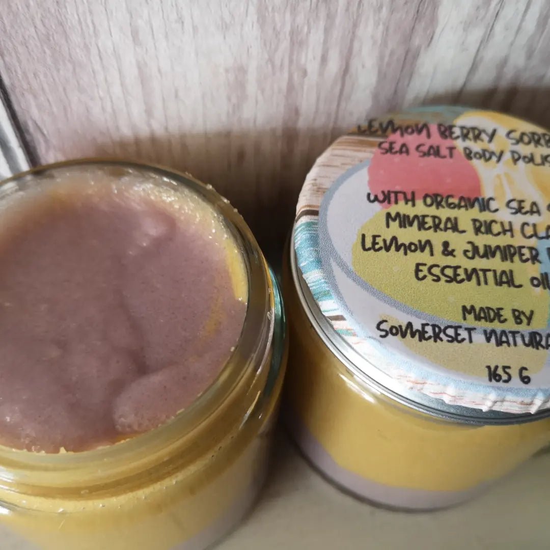 Lemon Berry Sorbet Sea Salt Body Polish - mezetto Shopify Collective Somerset Natural Soaps