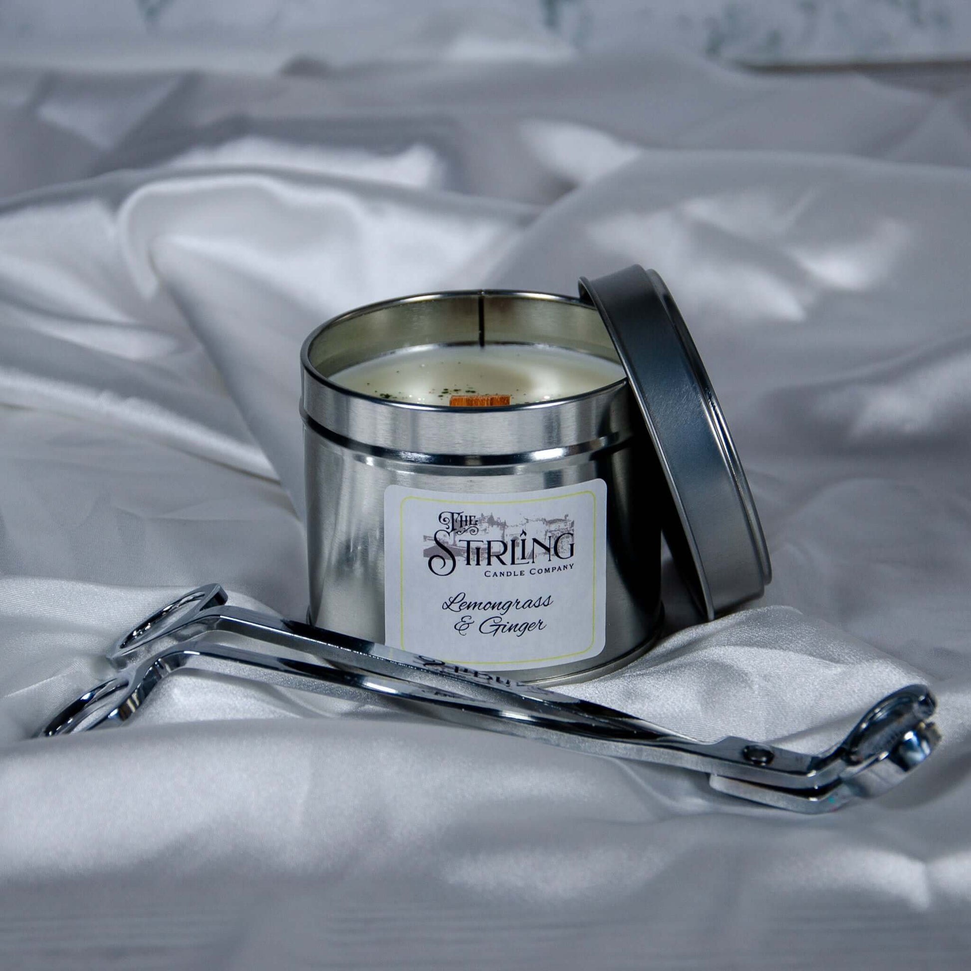Lemongrass & Ginger - Travel Tin Candle - Wooden Wick - mezetto Shopify Collective The Stirling Candle Company