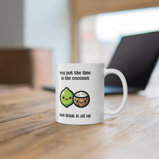 Lime & Coconut Mug – Tropical Whimsy Ceramic Drinkware - mezetto KEOLIX KEOLIX