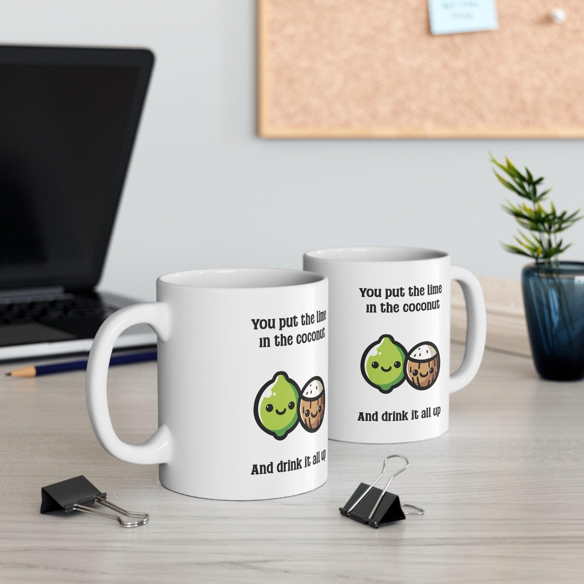 Lime & Coconut Mug – Tropical Whimsy Ceramic Drinkware - mezetto KEOLIX KEOLIX