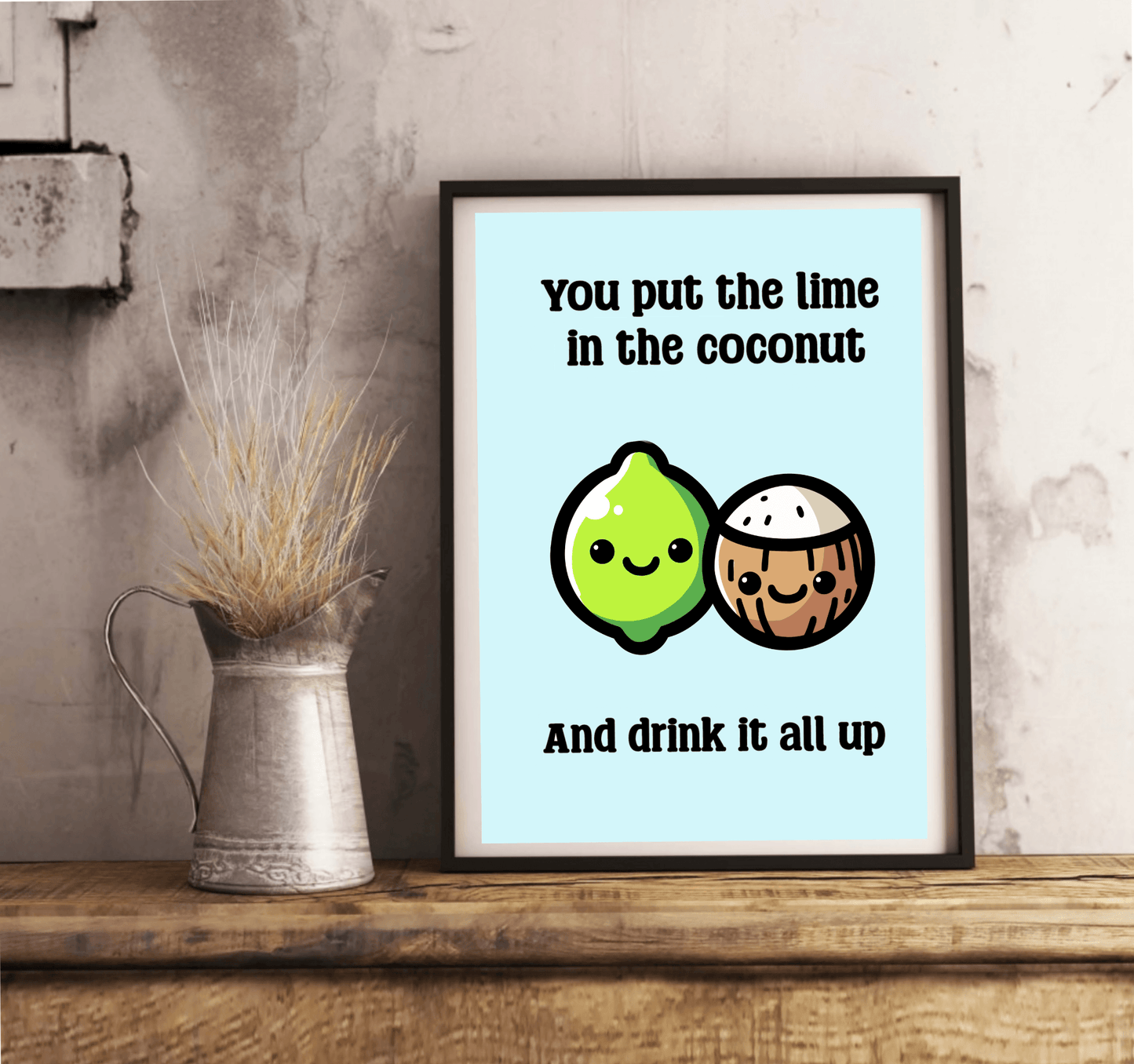 Lime & Coconut – Whimsy in Harmony Tropical Art Print - mezetto KEOLIX KEOLIX