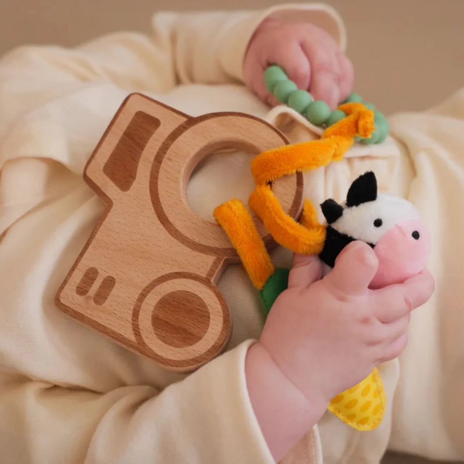 Little Big Friends Wooden Rattle - Farm - mezetto ebebek ebebek