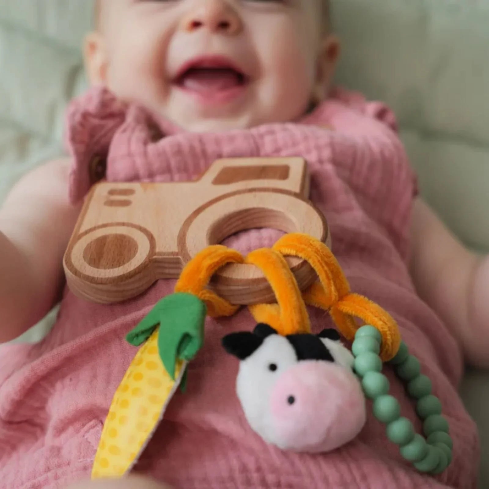 Little Big Friends Wooden Rattle - Farm - mezetto ebebek ebebek