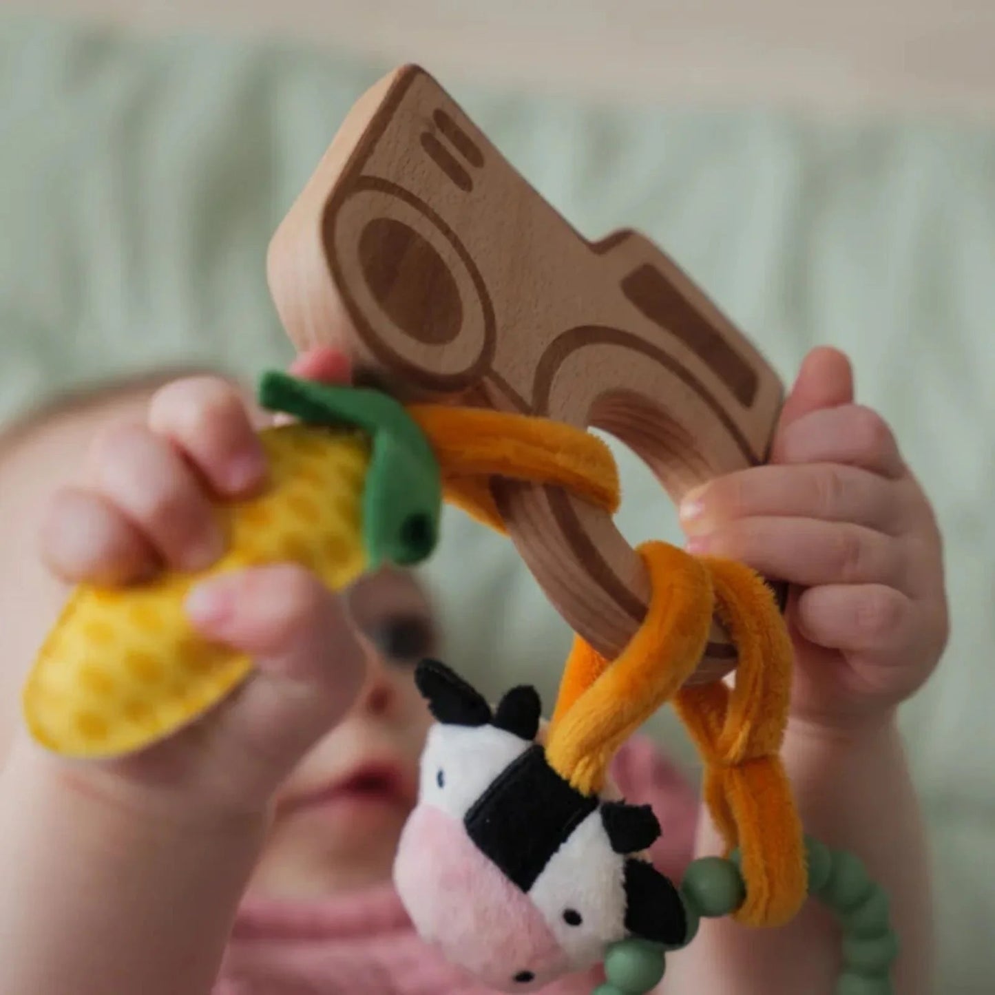 Little Big Friends Wooden Rattle - Farm - mezetto ebebek ebebek