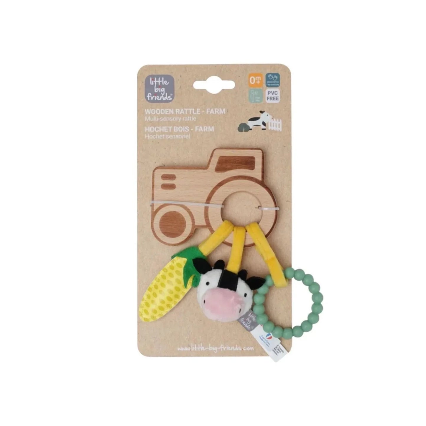 Little Big Friends Wooden Rattle - Farm - mezetto ebebek ebebek