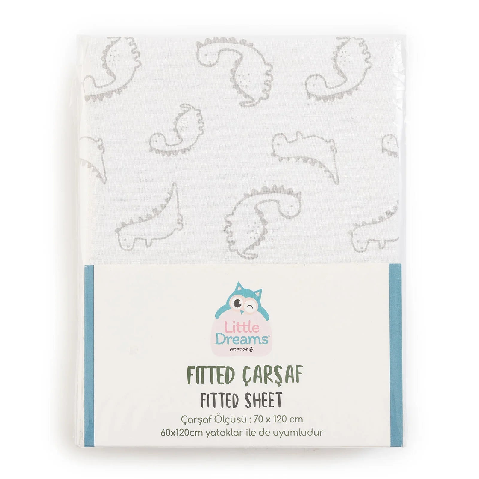 Little Dreams Boy Baby Crib Sheet - Grey - mezetto ebebek ebebek