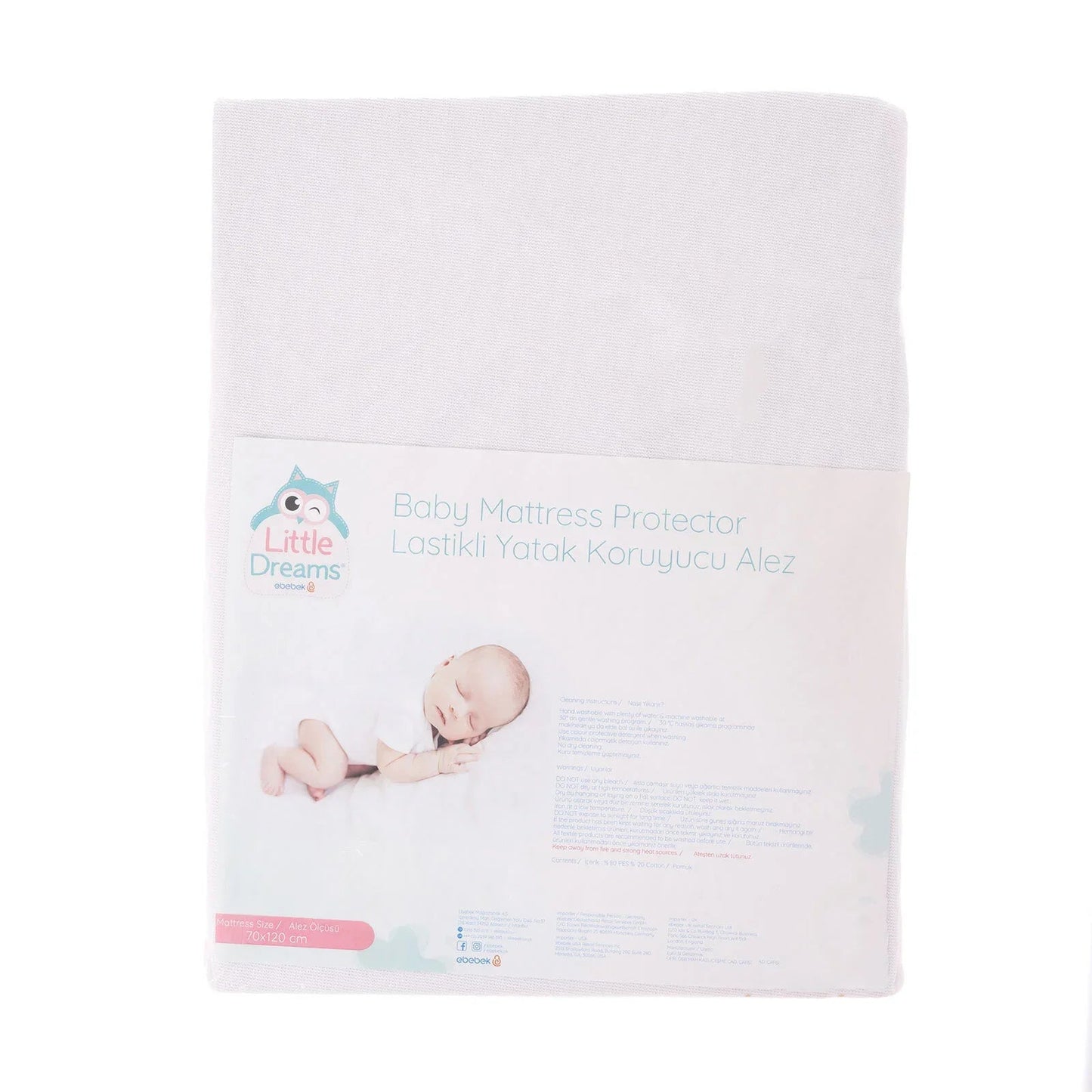 Little Dreams Unisex Undersheet - White - mezetto ebebek ebebek