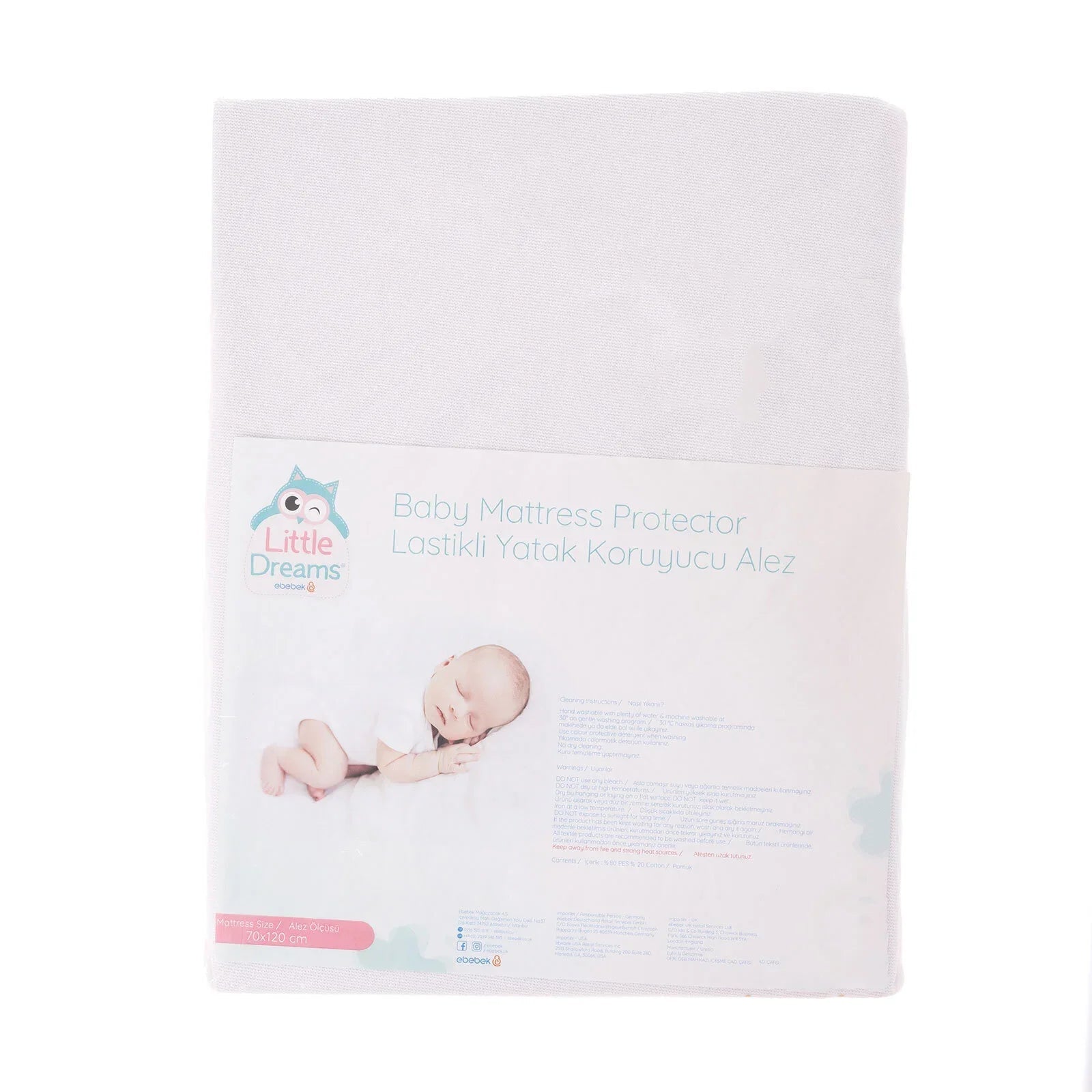 Little Dreams Unisex Undersheet - White - mezetto ebebek ebebek