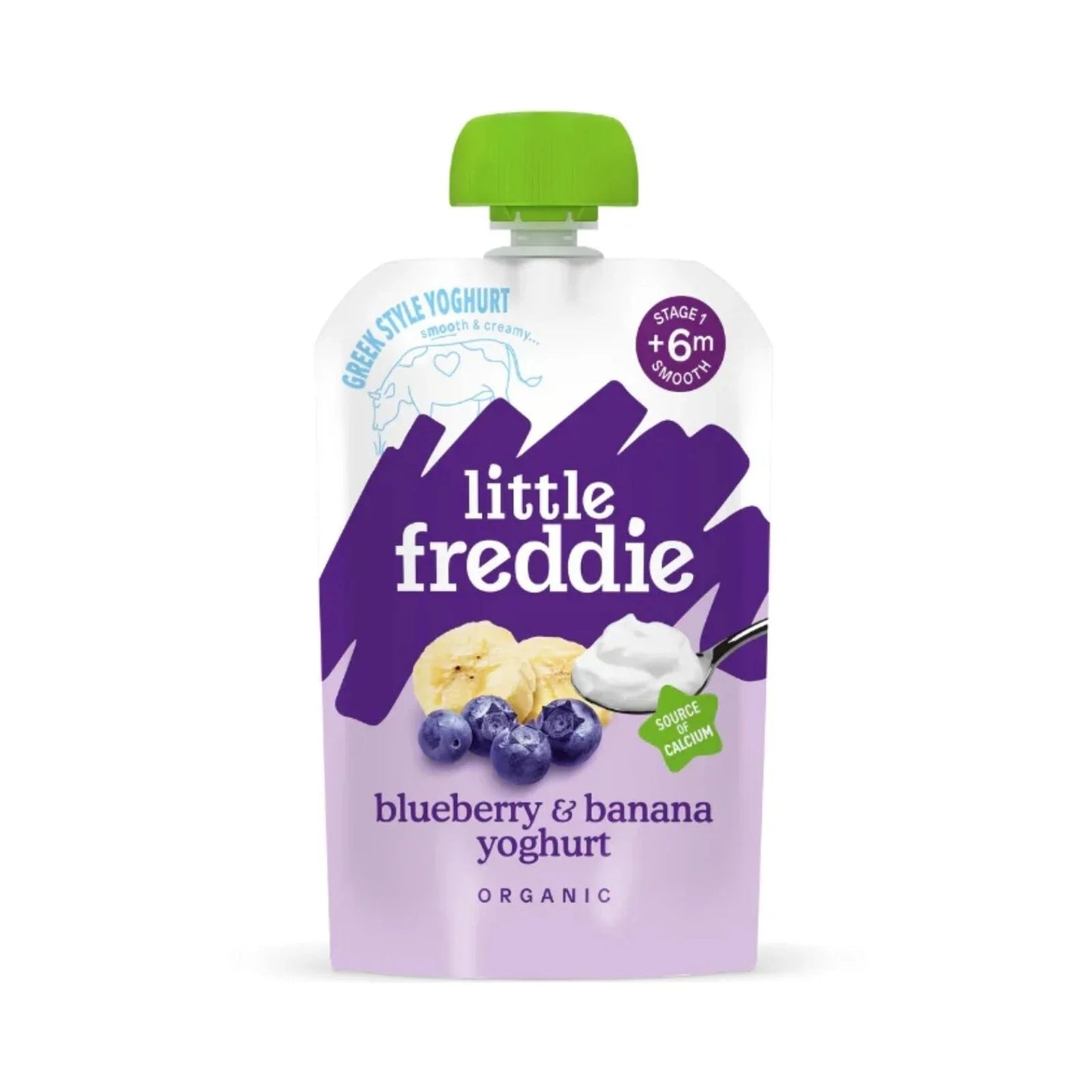 Little Freddie Organic Blueberry & Banana Yoghurt Baby Food Pouch Multipack 6+ months 600g (6x100g) - mezetto ebebek ebebek