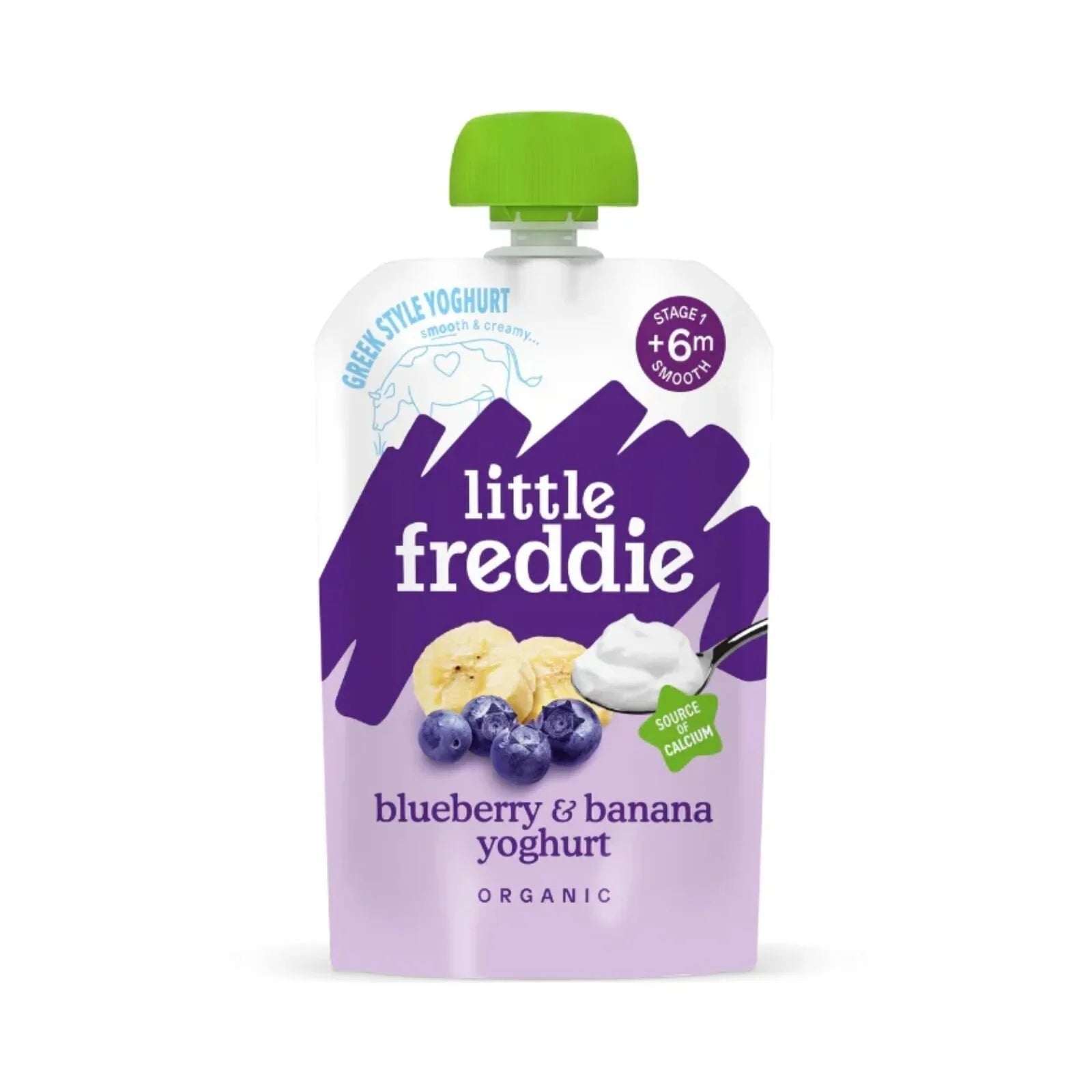 Little Freddie Organic Blueberry & Banana Yoghurt Baby Food Pouch Multipack 6+ months 600g (6x100g) - mezetto ebebek ebebek