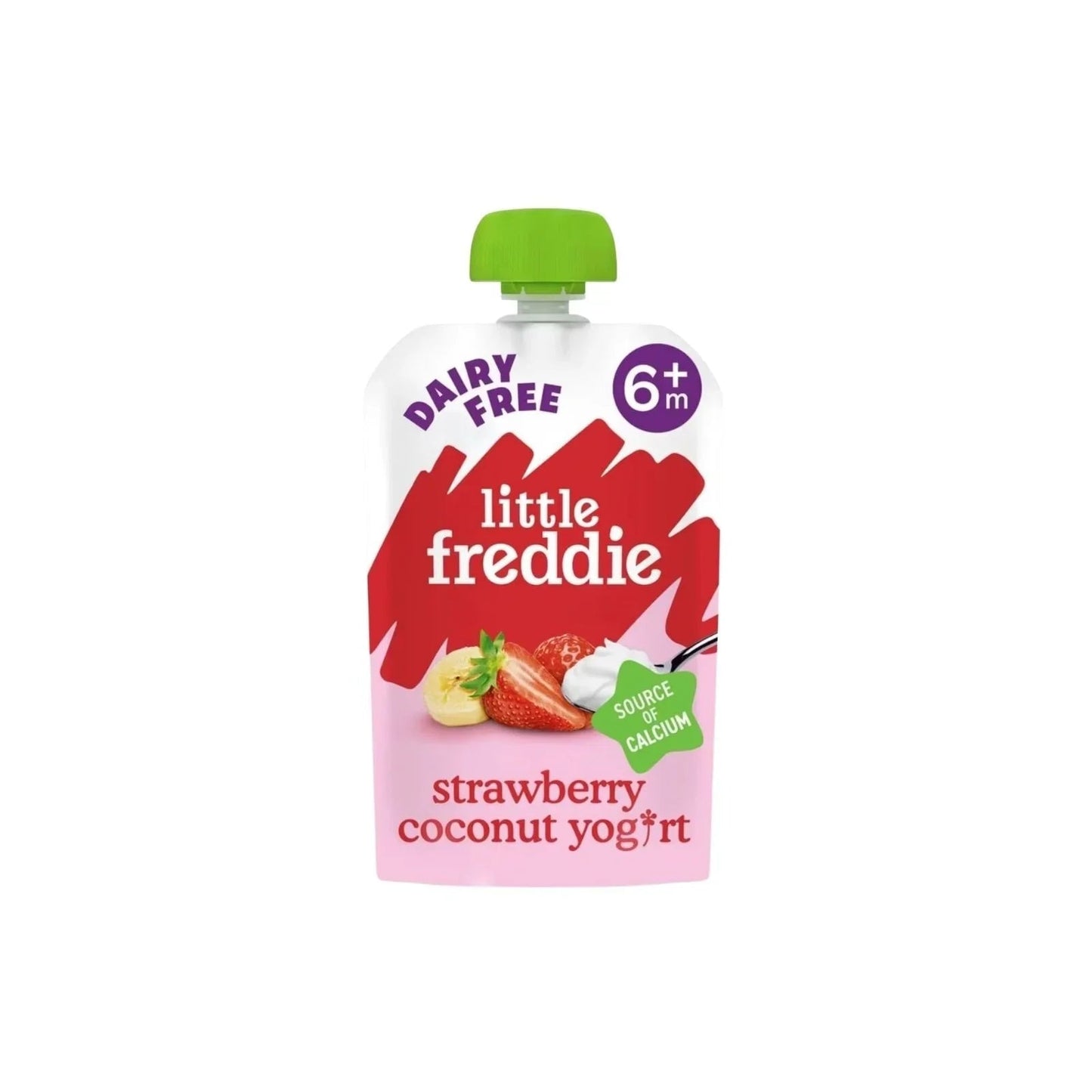 Little Freddie Organic Dairy Free Strawberry Yoghurt Baby Food Pouch 6+ months 90g - mezetto ebebek ebebek