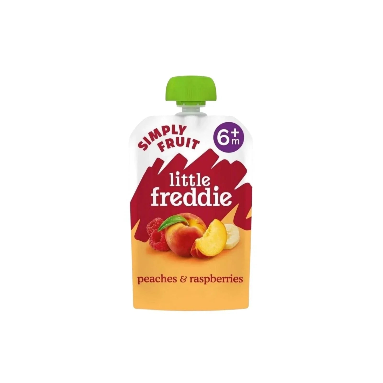 Little Freddie Organic Peaches & Raspberries Baby Food Pouch 6+ months 100g - mezetto ebebek ebebek