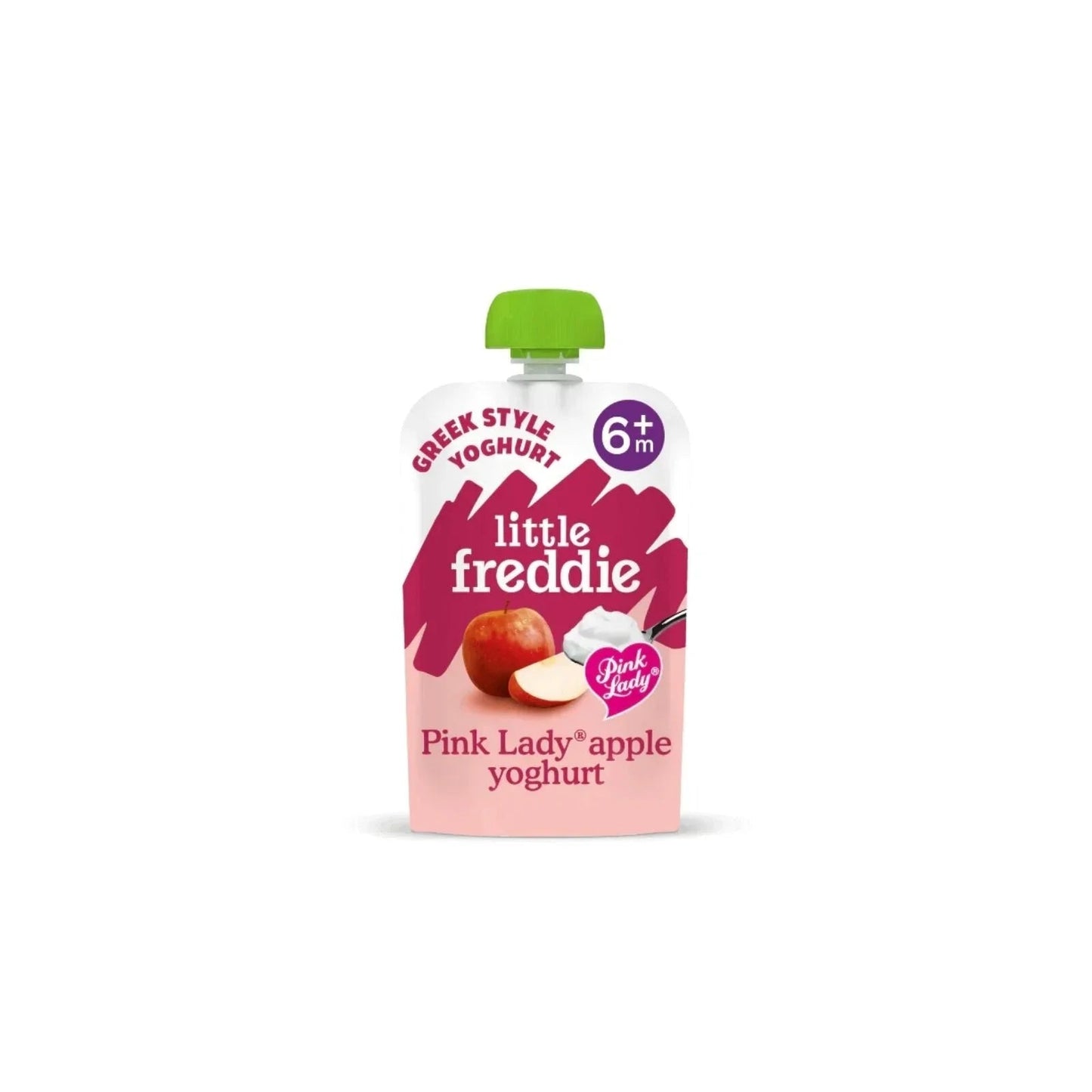 Little Freddie Organic Pink Lady Greek Style Yoghurt Baby Food Pouch Multipack 6+ months 600g (6x100g) - mezetto ebebek ebebek