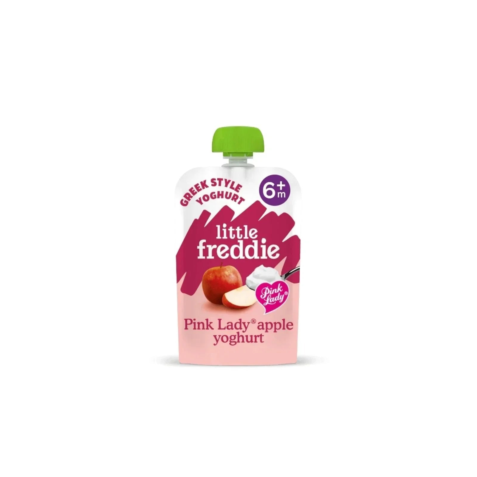 Little Freddie Organic Pink Lady Greek Style Yoghurt Baby Food Pouch Multipack 6+ months 600g (6x100g) - mezetto ebebek ebebek