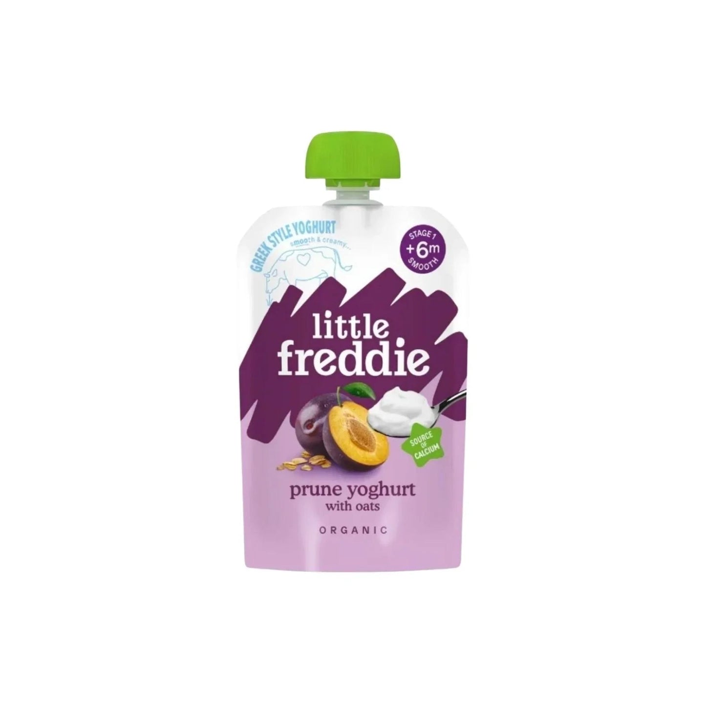 Little Freddie Organic Prune Greek Style Yoghurt with Oats Baby Food Pouch 6+ months 100g - mezetto ebebek ebebek